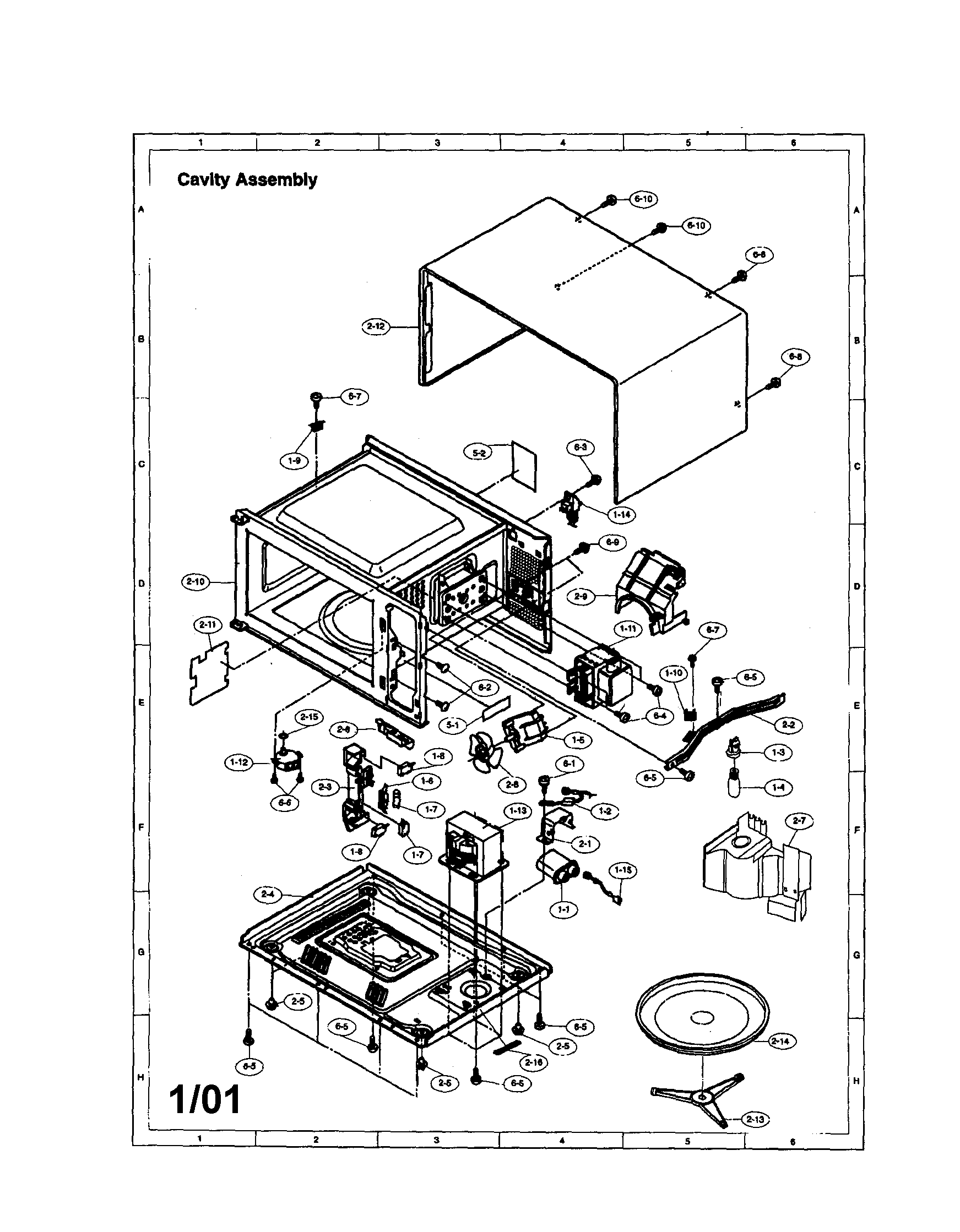 Sharp R-410CK cavity diagram