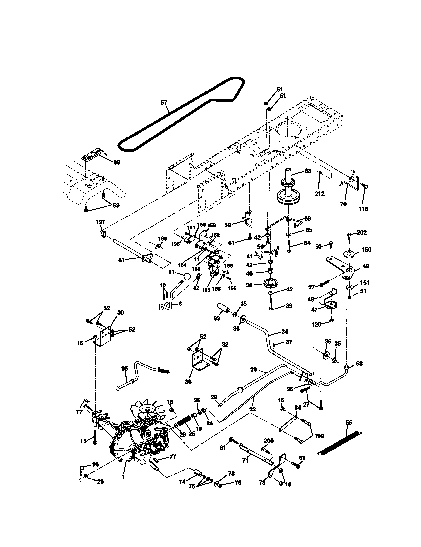 Poulan PR20H42STB drive diagram