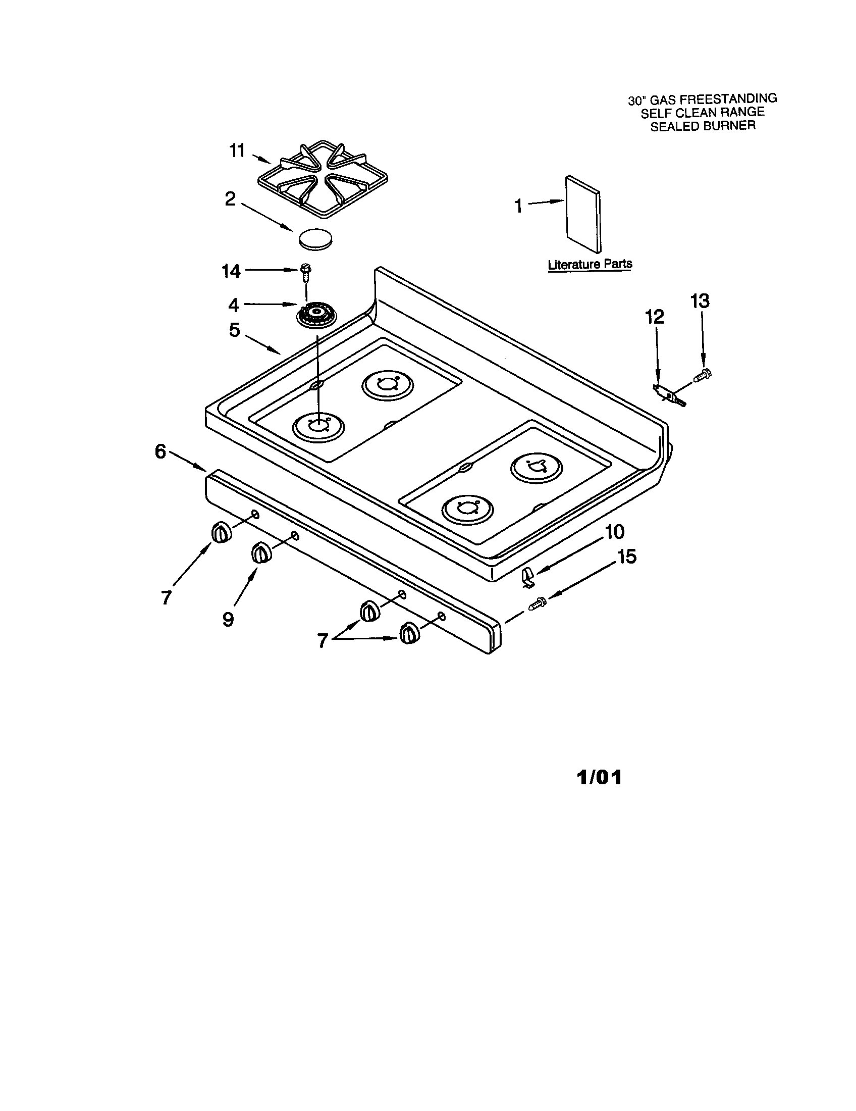 Whirlpool SF377PEGB6 cooktop diagram