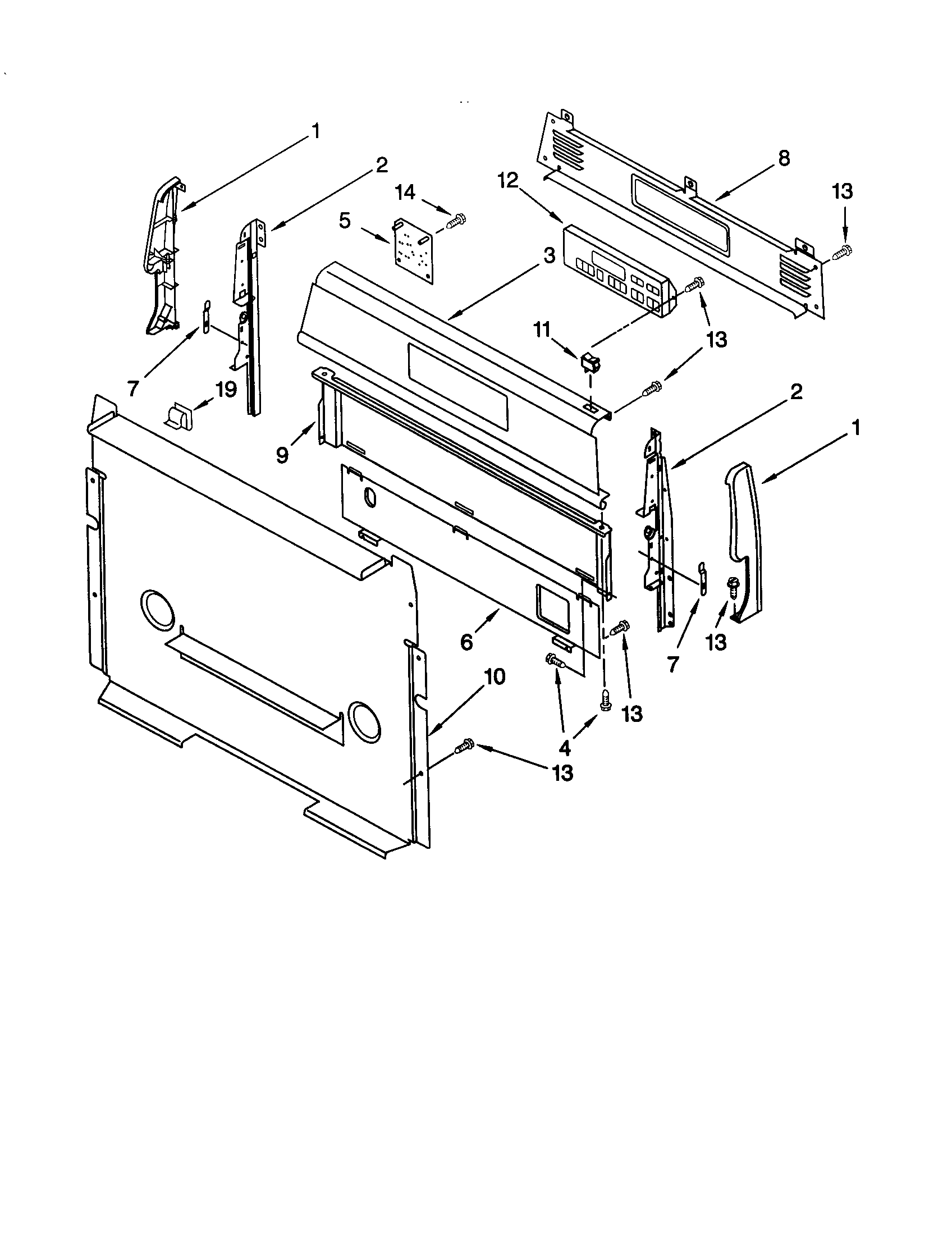 Whirlpool SF377PEGB6 control panel diagram