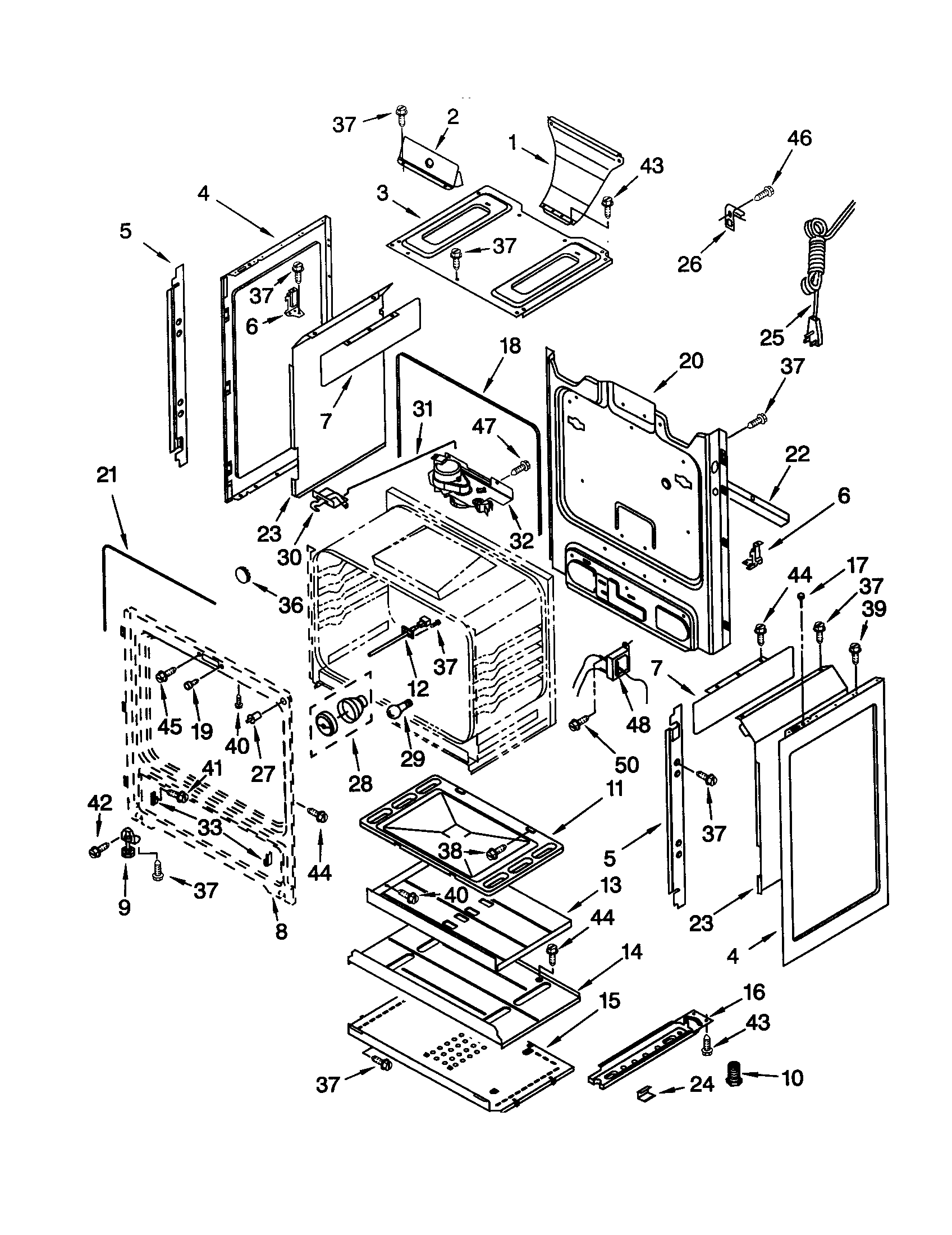 Whirlpool SF377PEGB6 chassis diagram