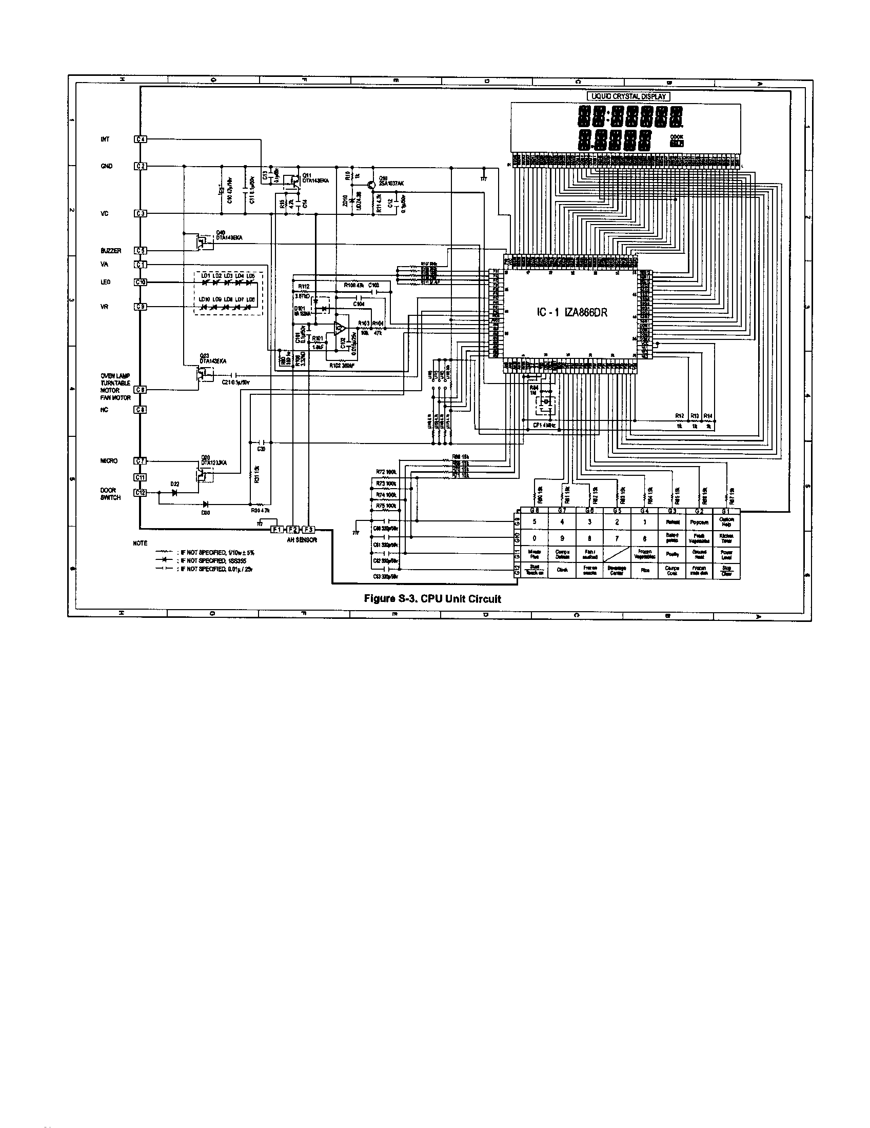 Sharp R-330BK cpu circuit diagram