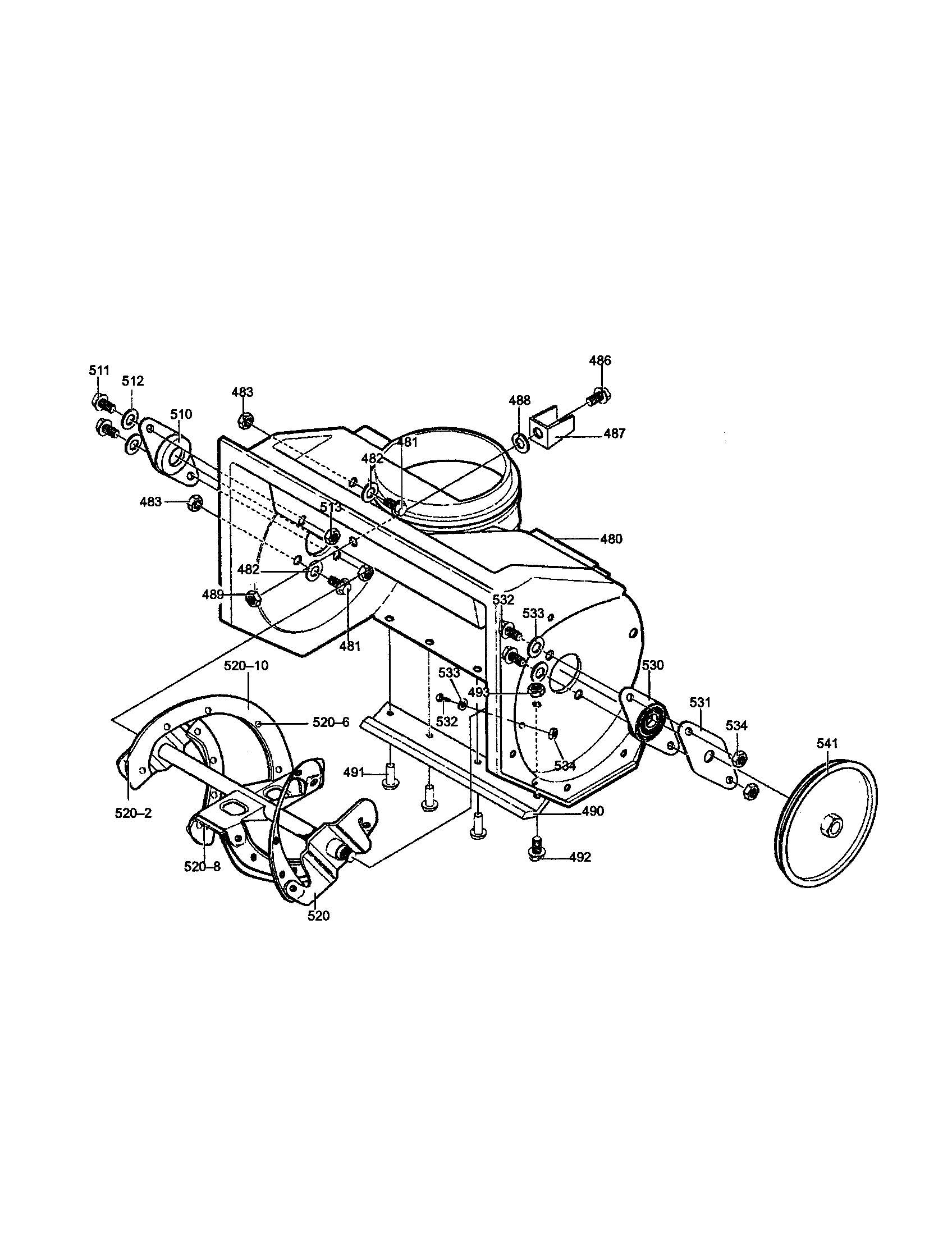 Murray 620301X4C auger housing diagram