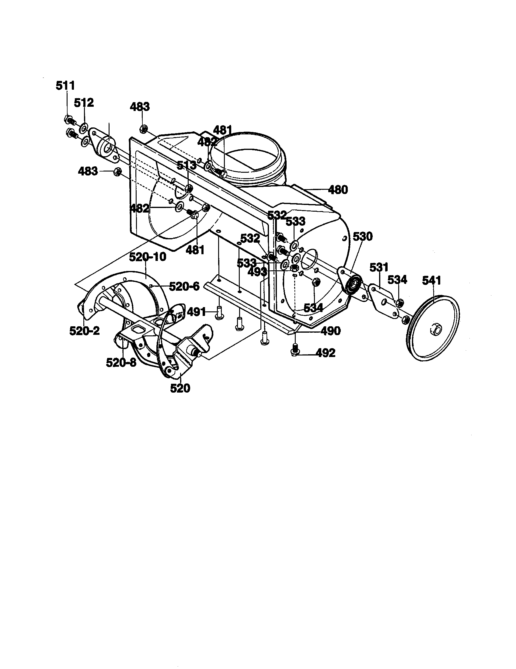 Craftsman 536885190 auger housing diagram