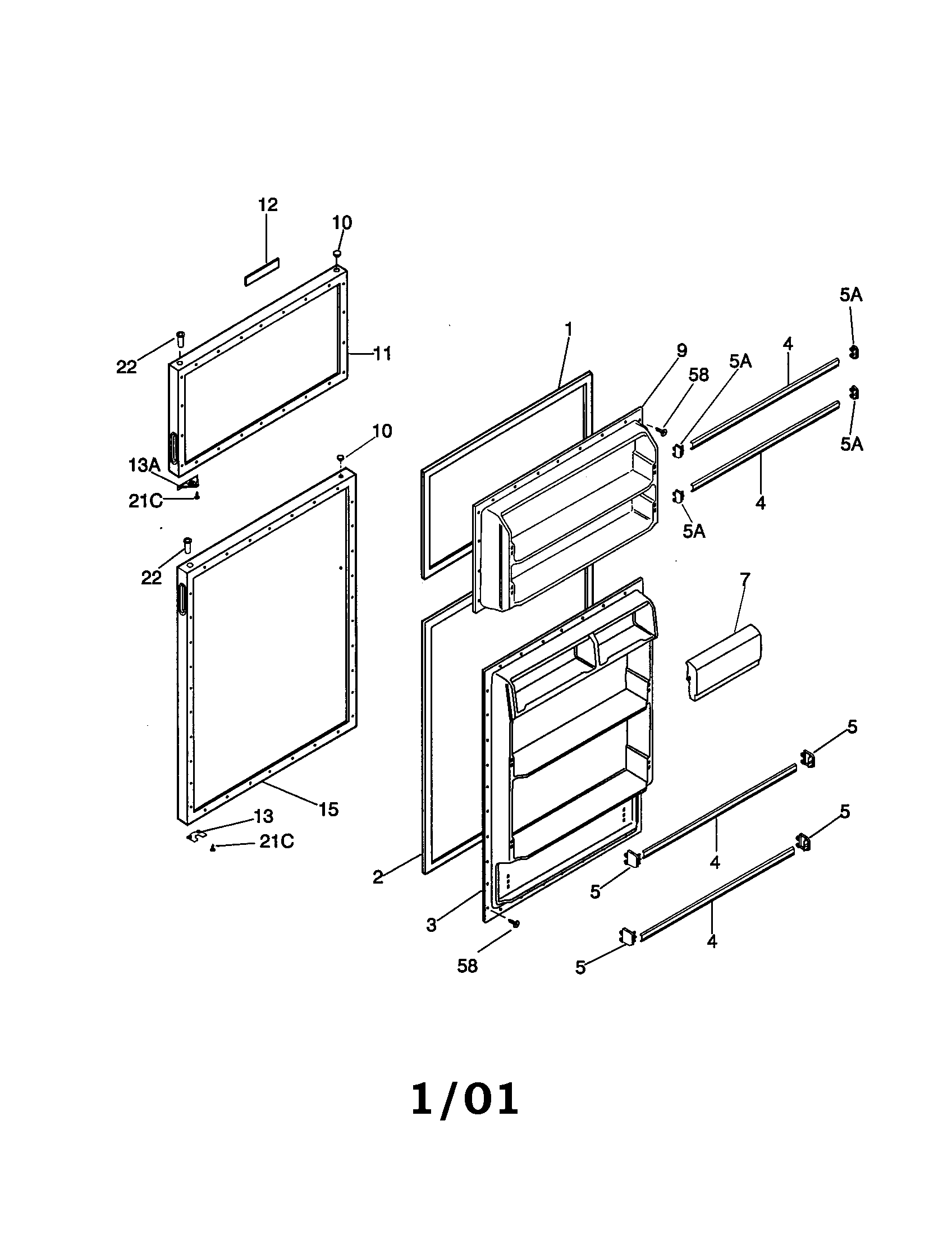 Kenmore 2533661989A door diagram