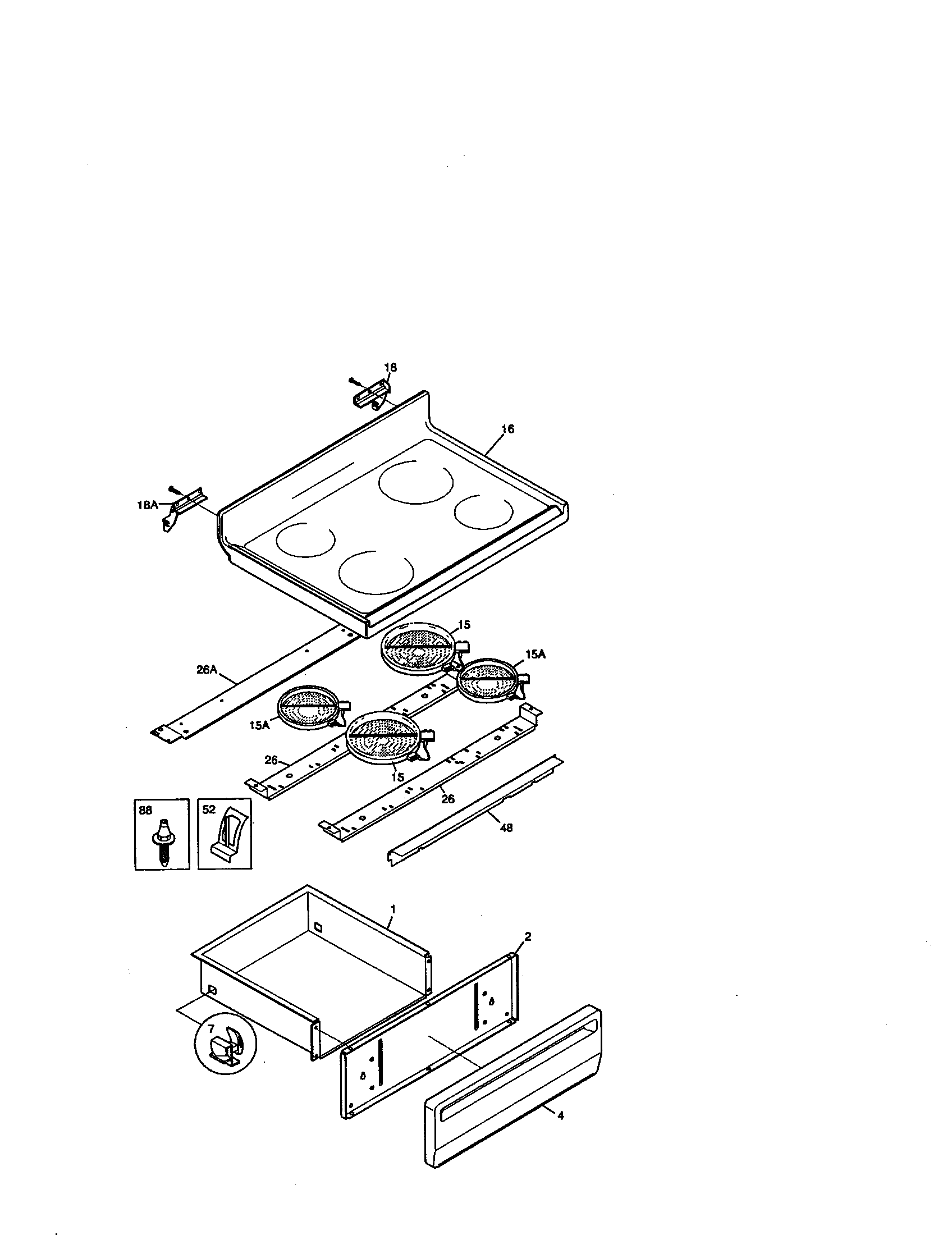 Kenmore 79095267990 top/drawer diagram