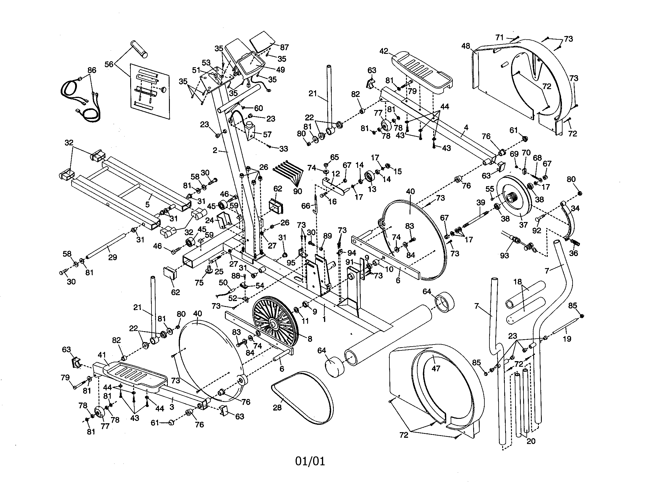 HealthRider HREL05982 frame assembly diagram