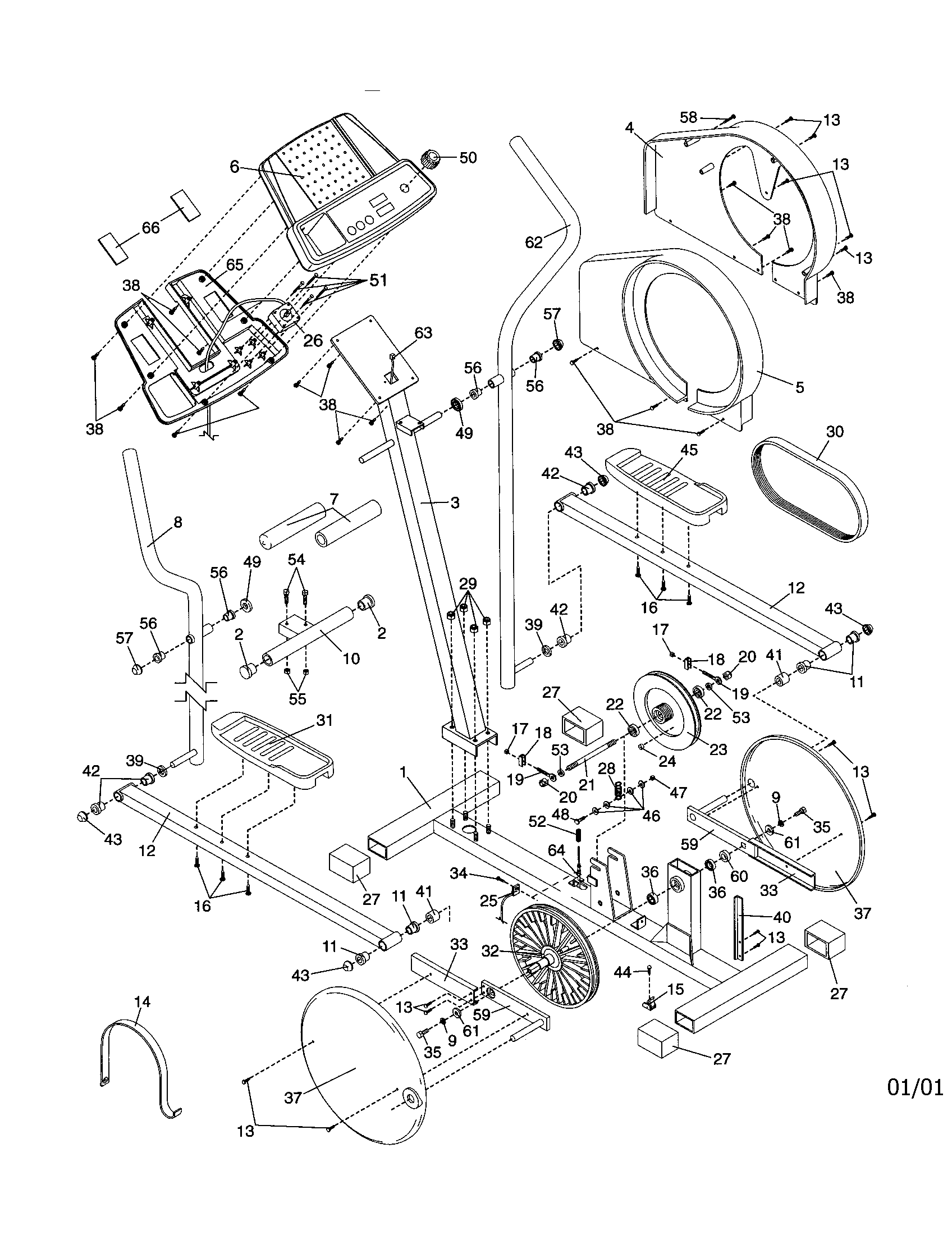 Proform PFEL03900 frame diagram