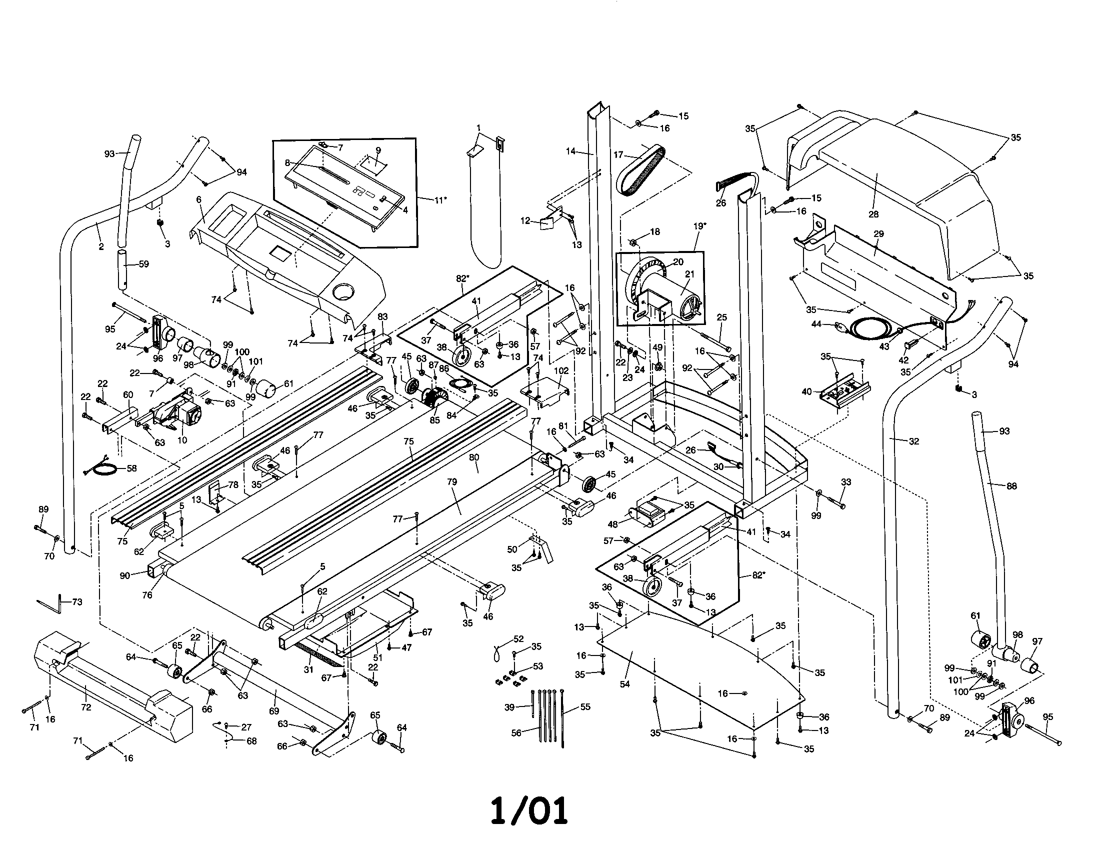 Proform PFTL49500 frame diagram