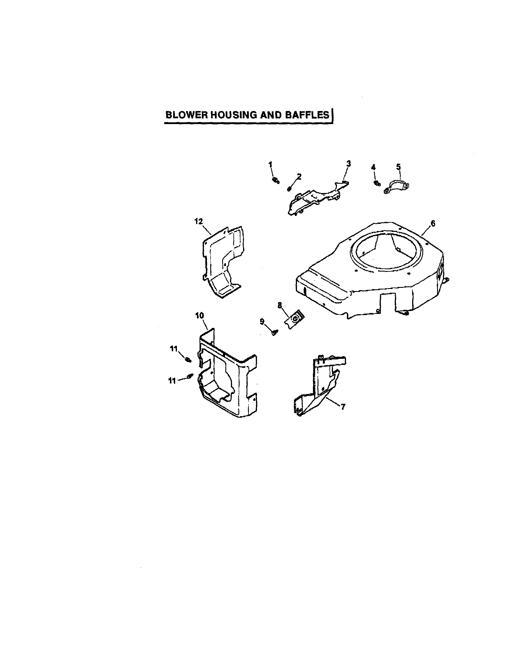 Craftsman 917272081 blower housing and baffles diagram