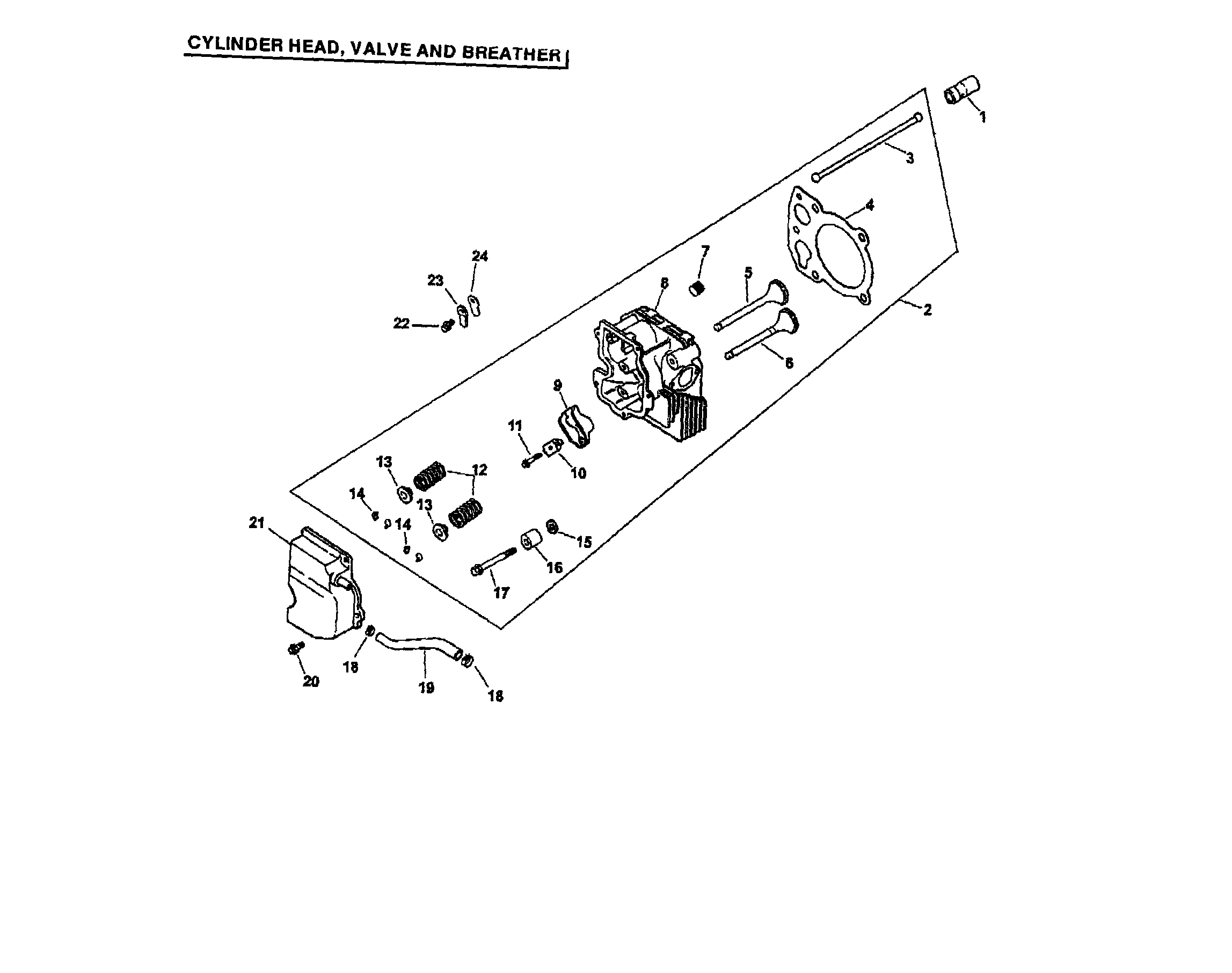 Craftsman 917272081 cylinder head, valve and breather diagram