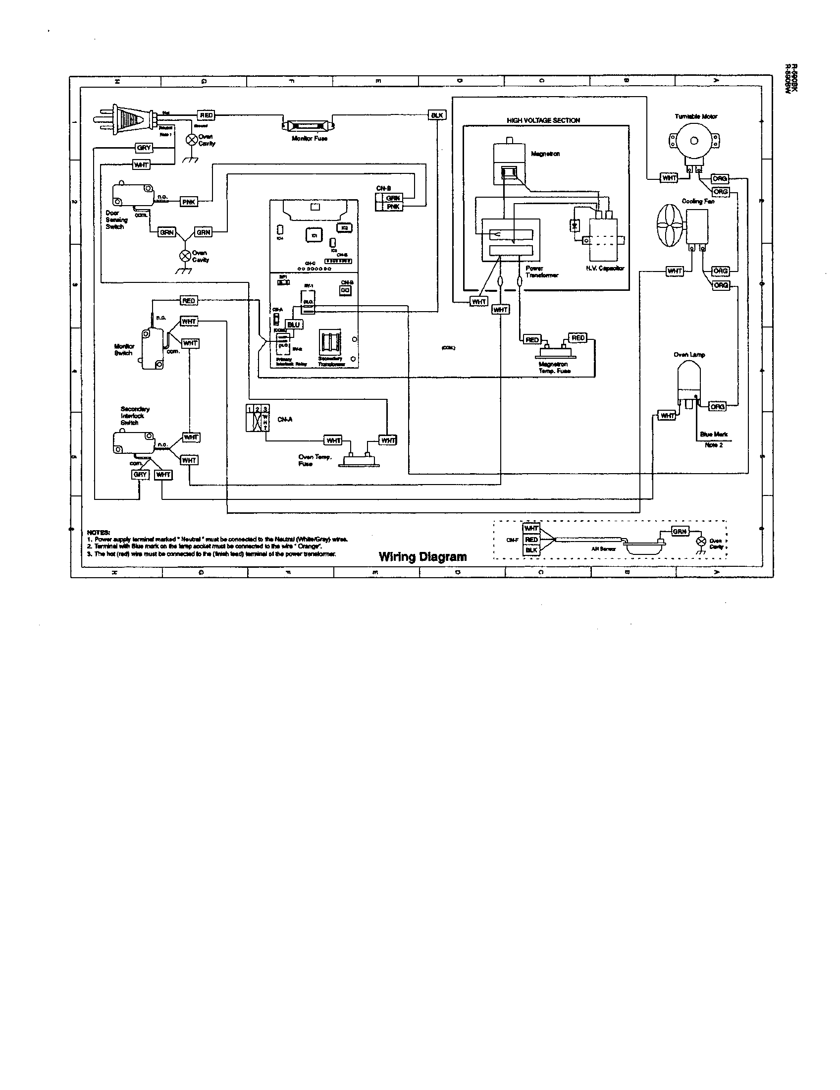 Sharp R-590BW wiring diagram diagram