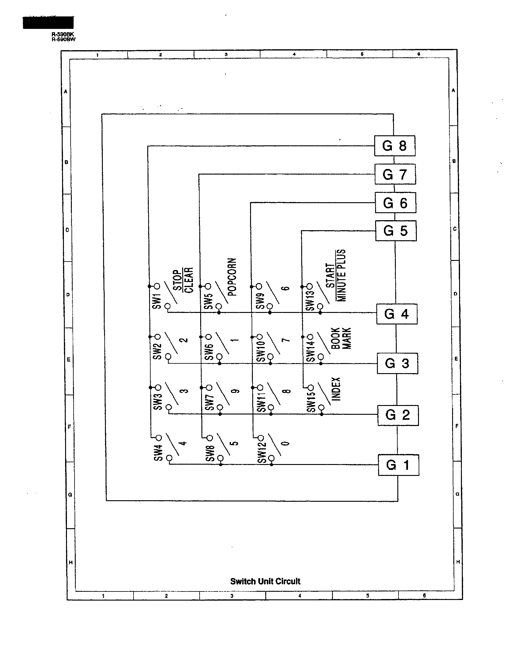 Sharp R-590BW switch unit circuit diagram