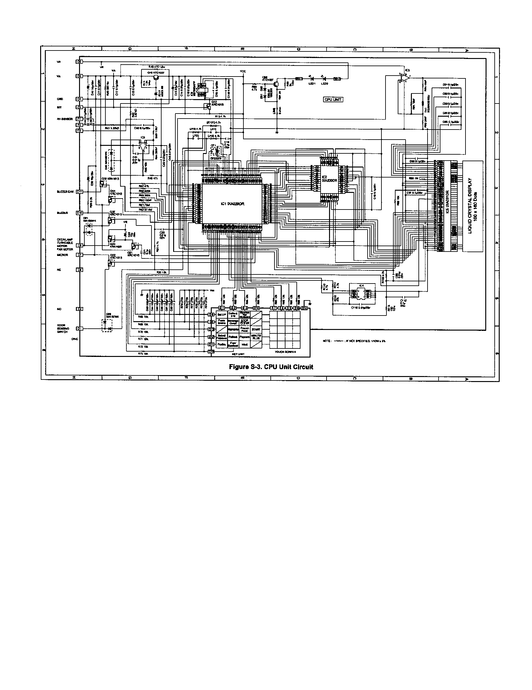 Sharp R-540DK cpu circuit diagram