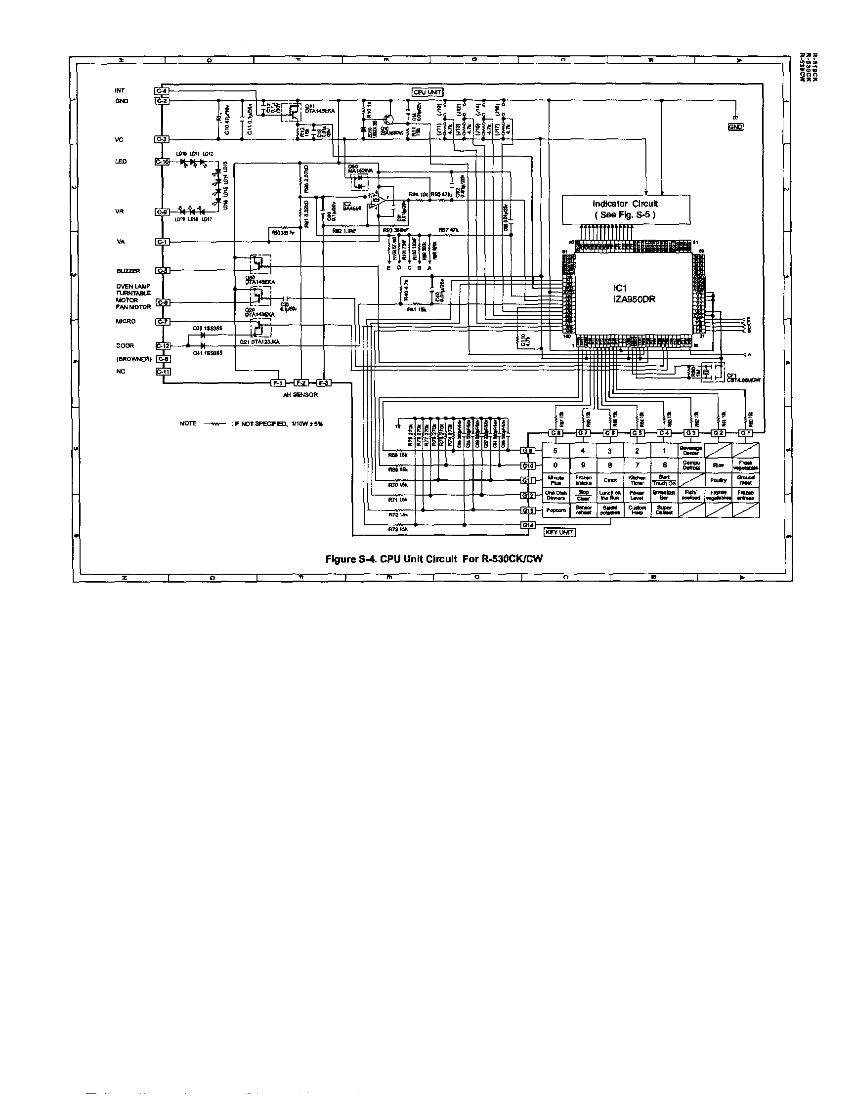 Sharp R-519CK cpu circuit diagram