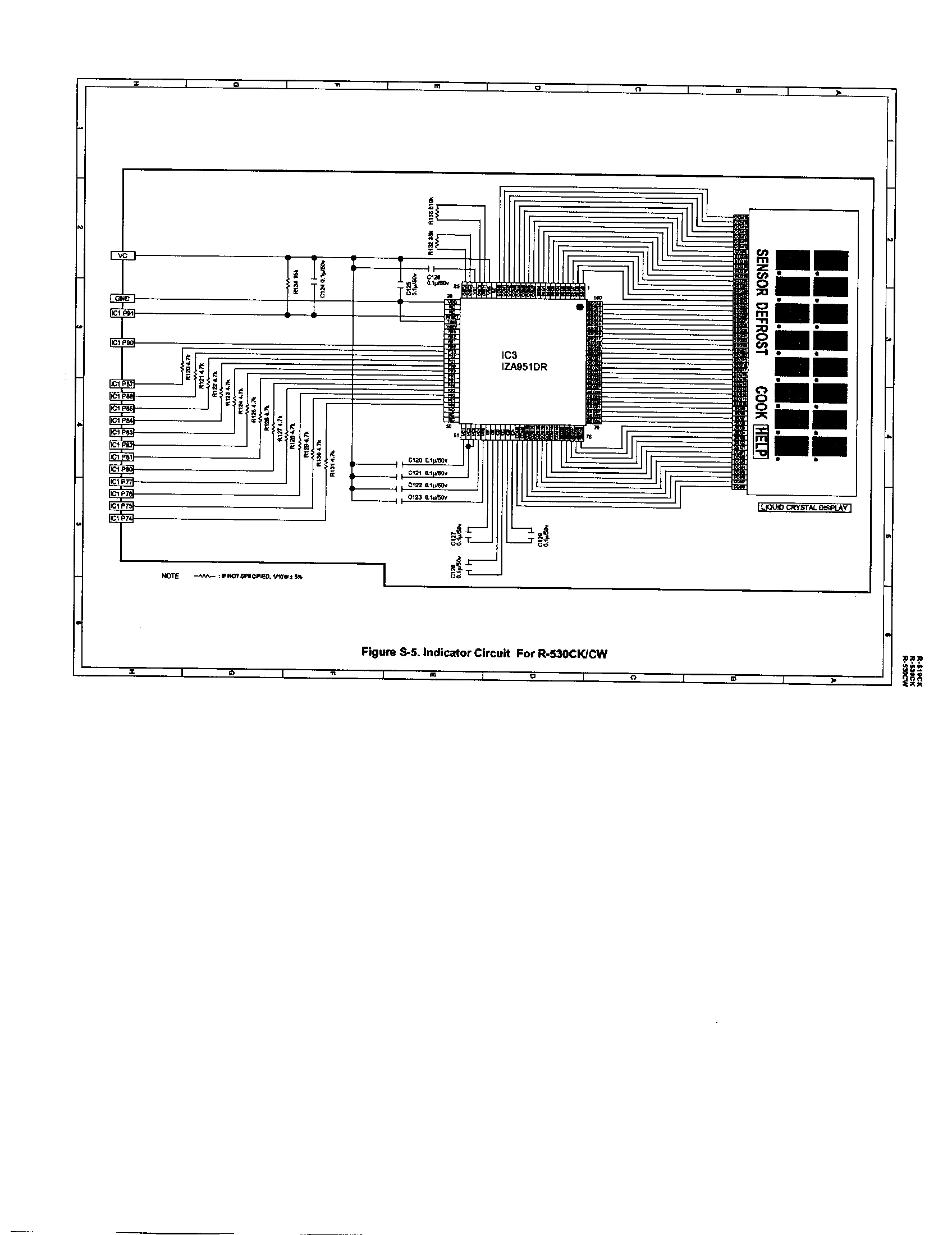 Sharp R-519CK indicator circuit diagram