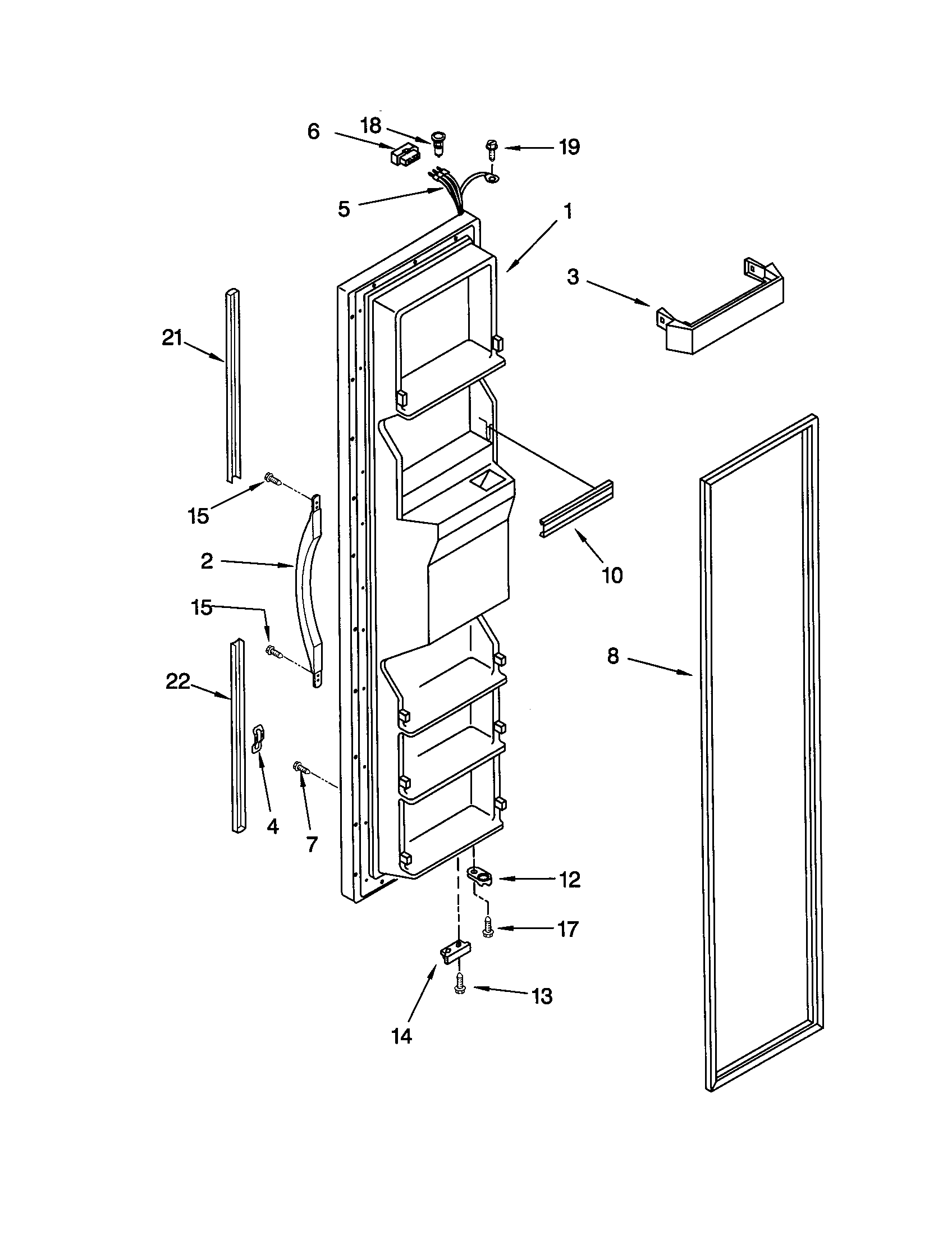 Kenmore 10650262993 freezer door diagram