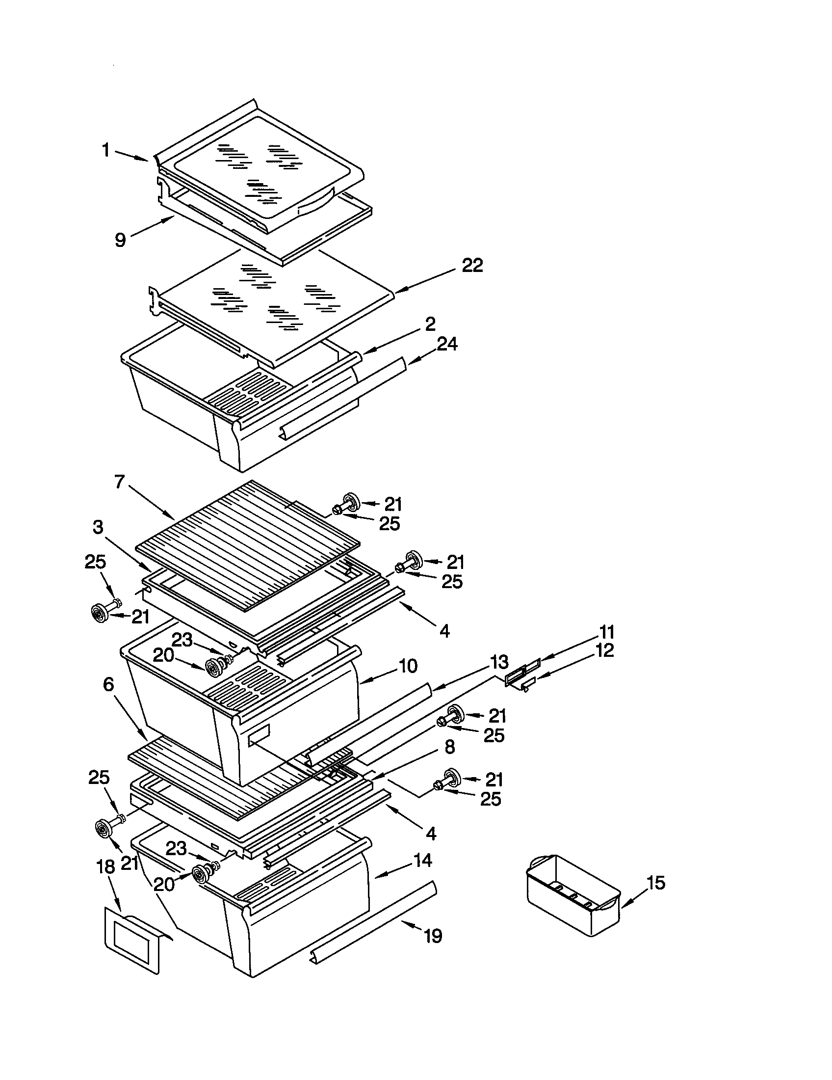 Kenmore 10650252002 refrigerator shelf diagram