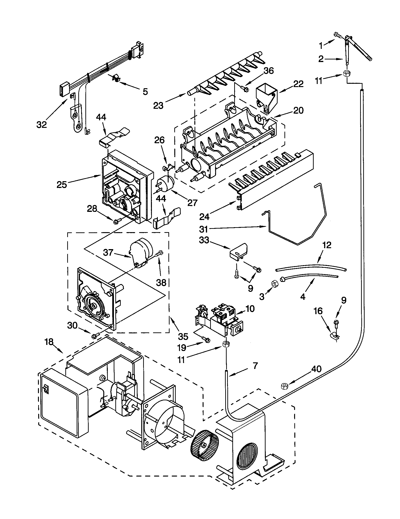 Kenmore 10650252002 icemaker diagram