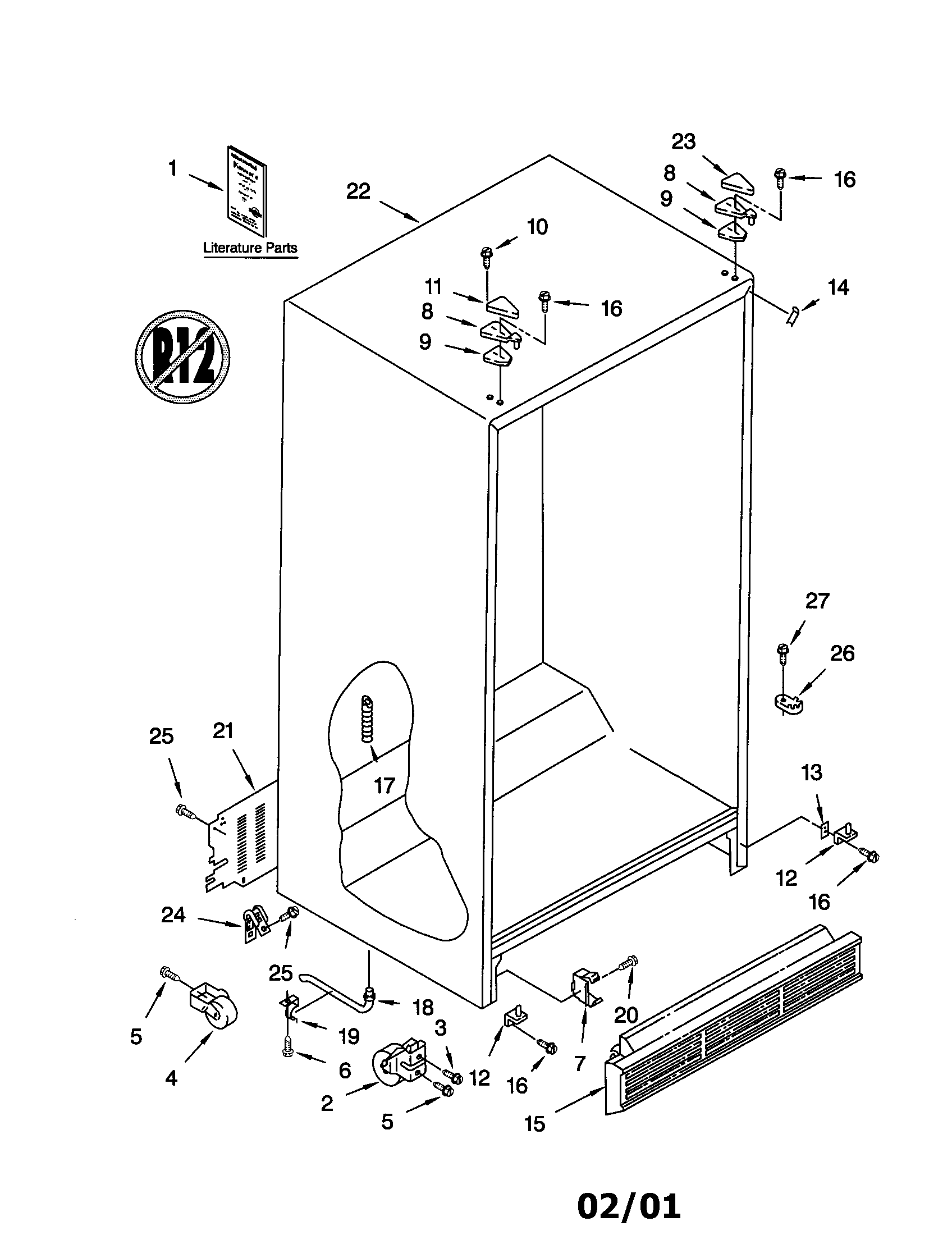 Kenmore 10650032004 cabinet diagram