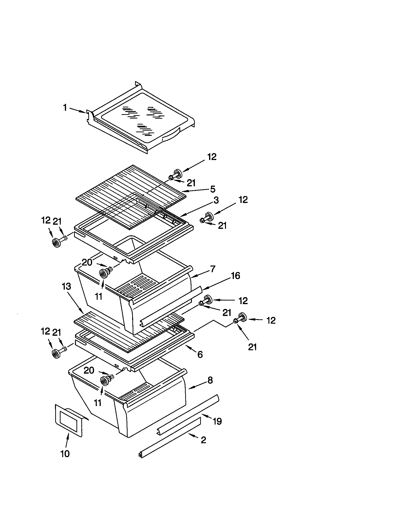 Kenmore 10650032004 refrigerator shelf diagram