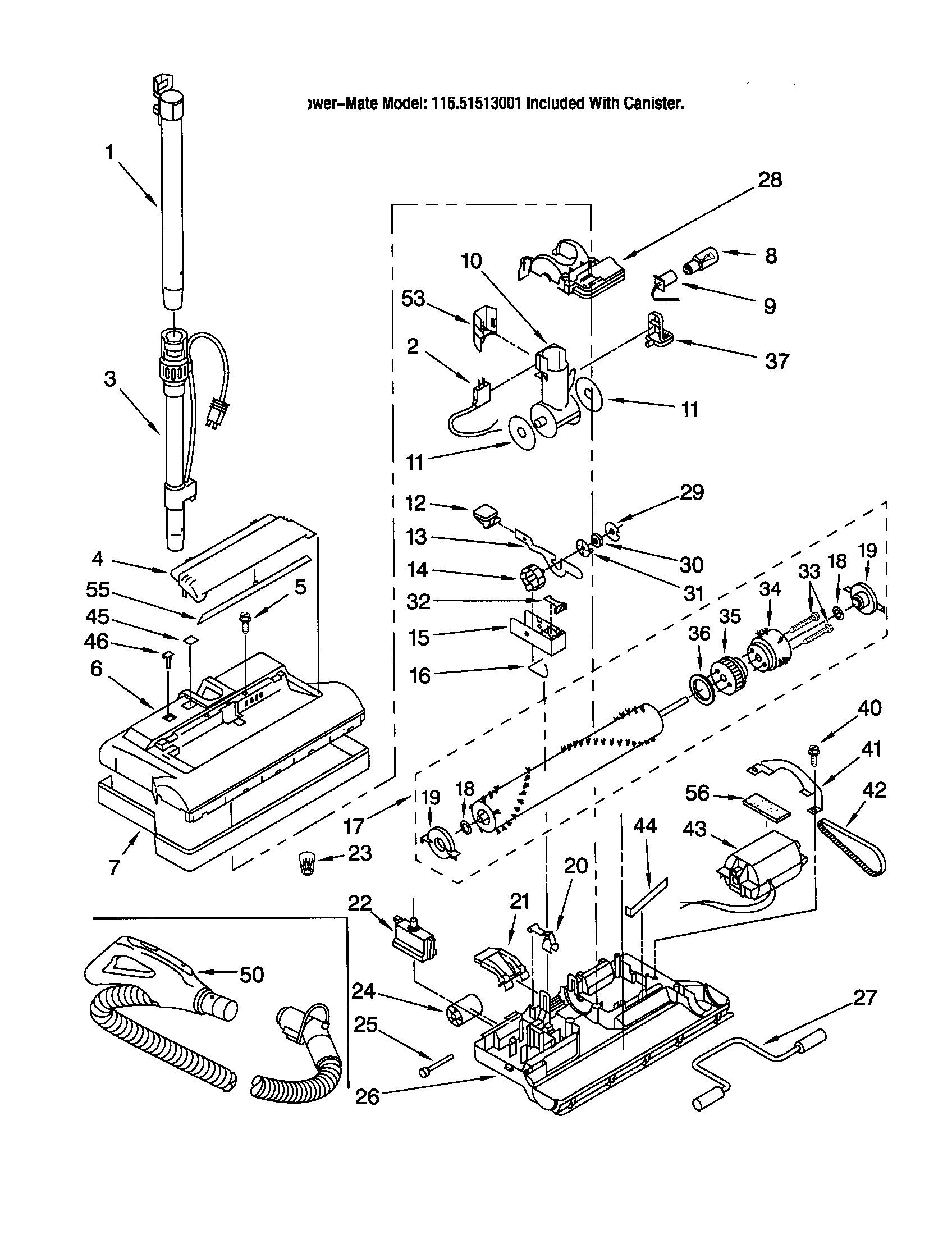 Kenmore 11621513001 power-mate diagram