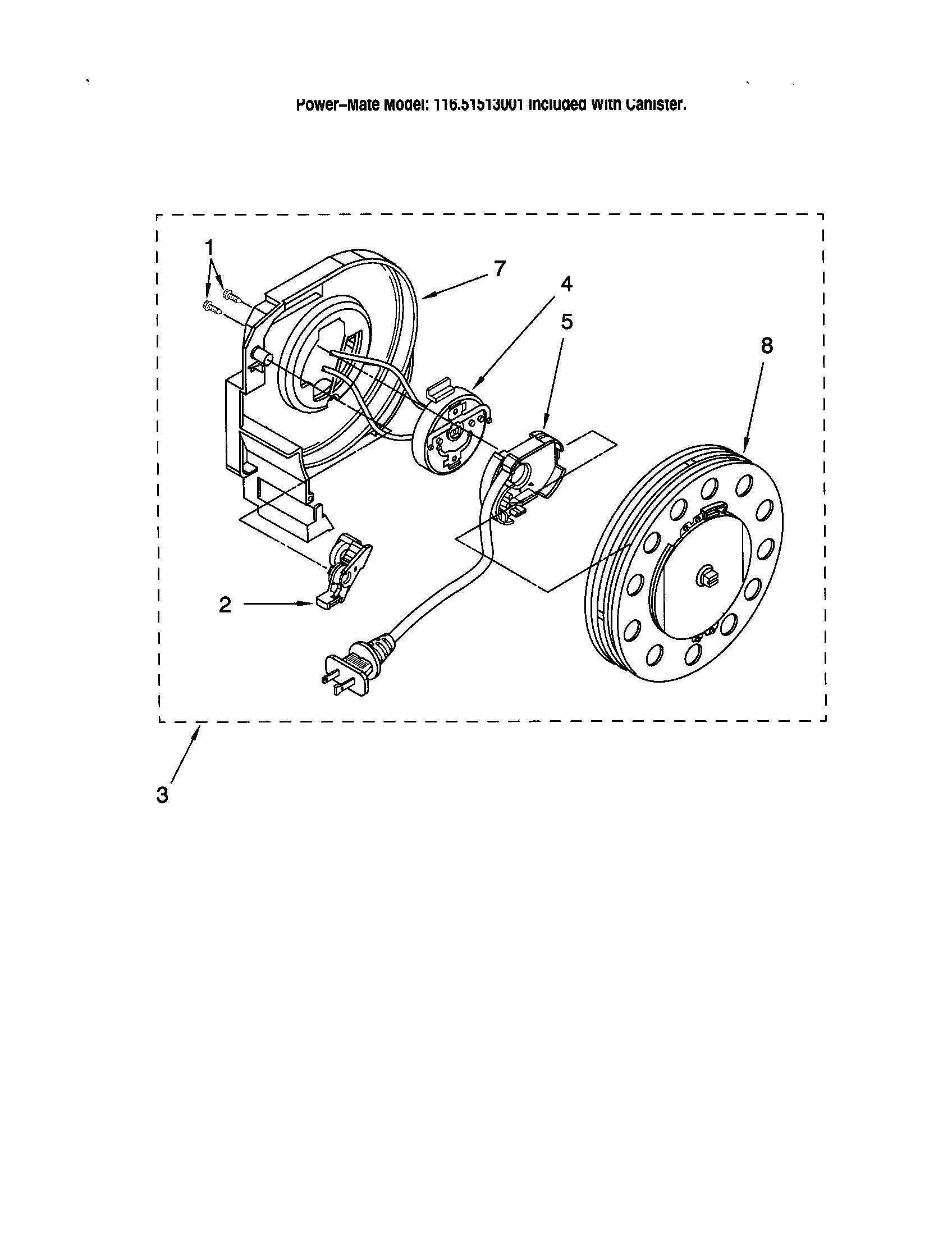 Kenmore 11621513001 power cord reel diagram