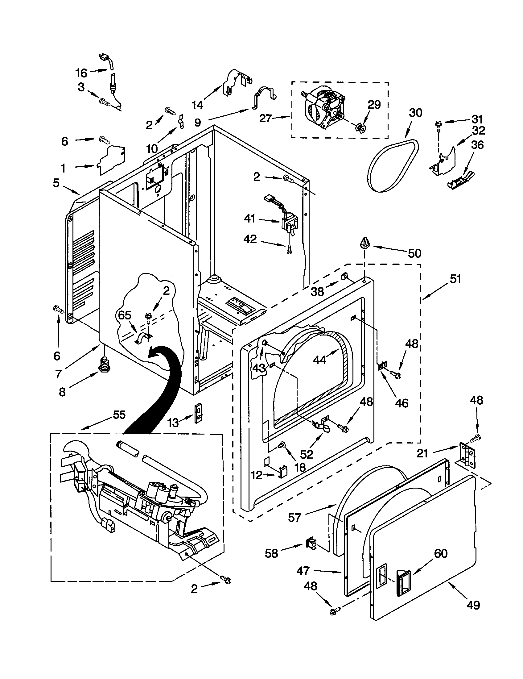 Kenmore 11070854991 cabinet diagram