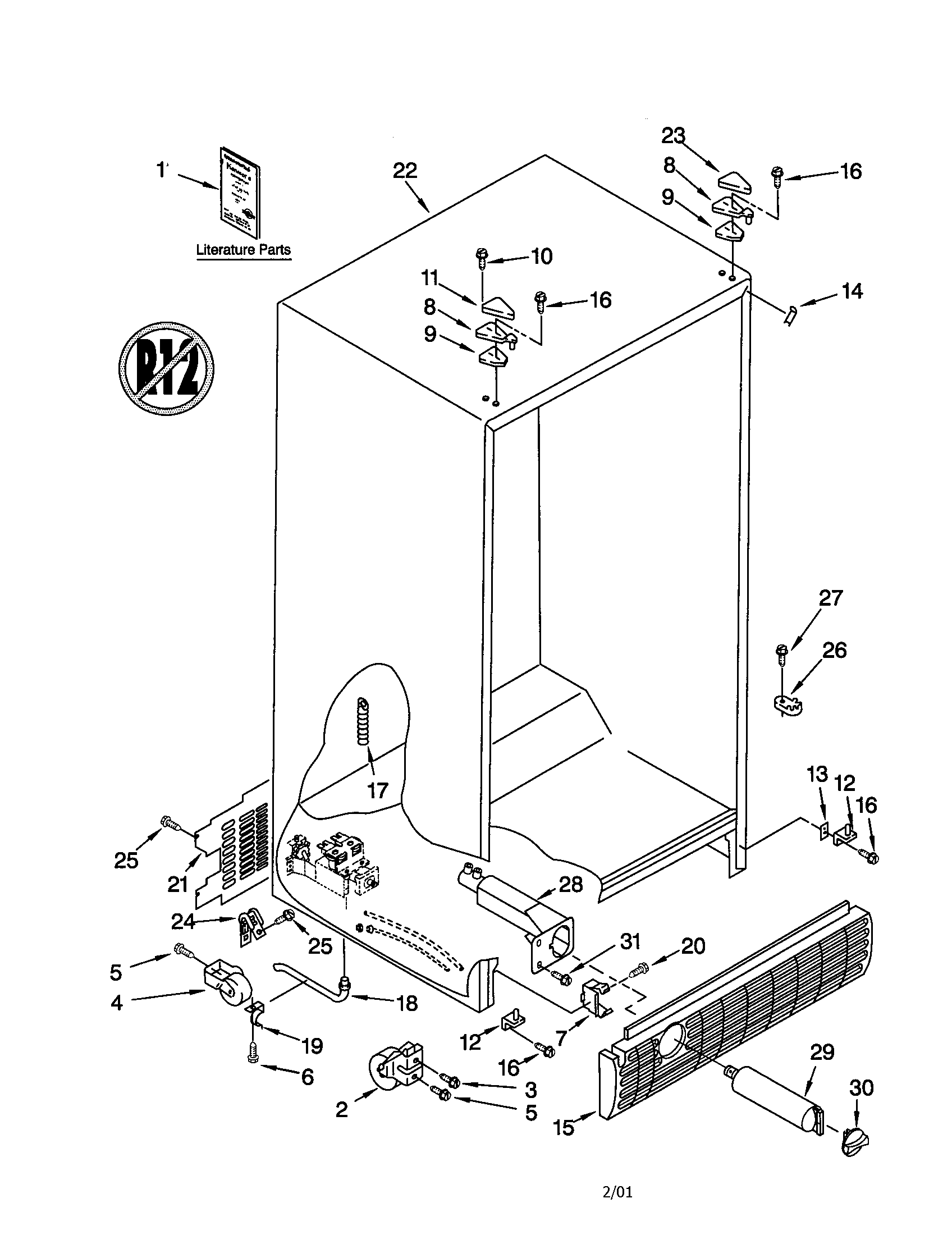 Kenmore 10659292994 cabinet diagram