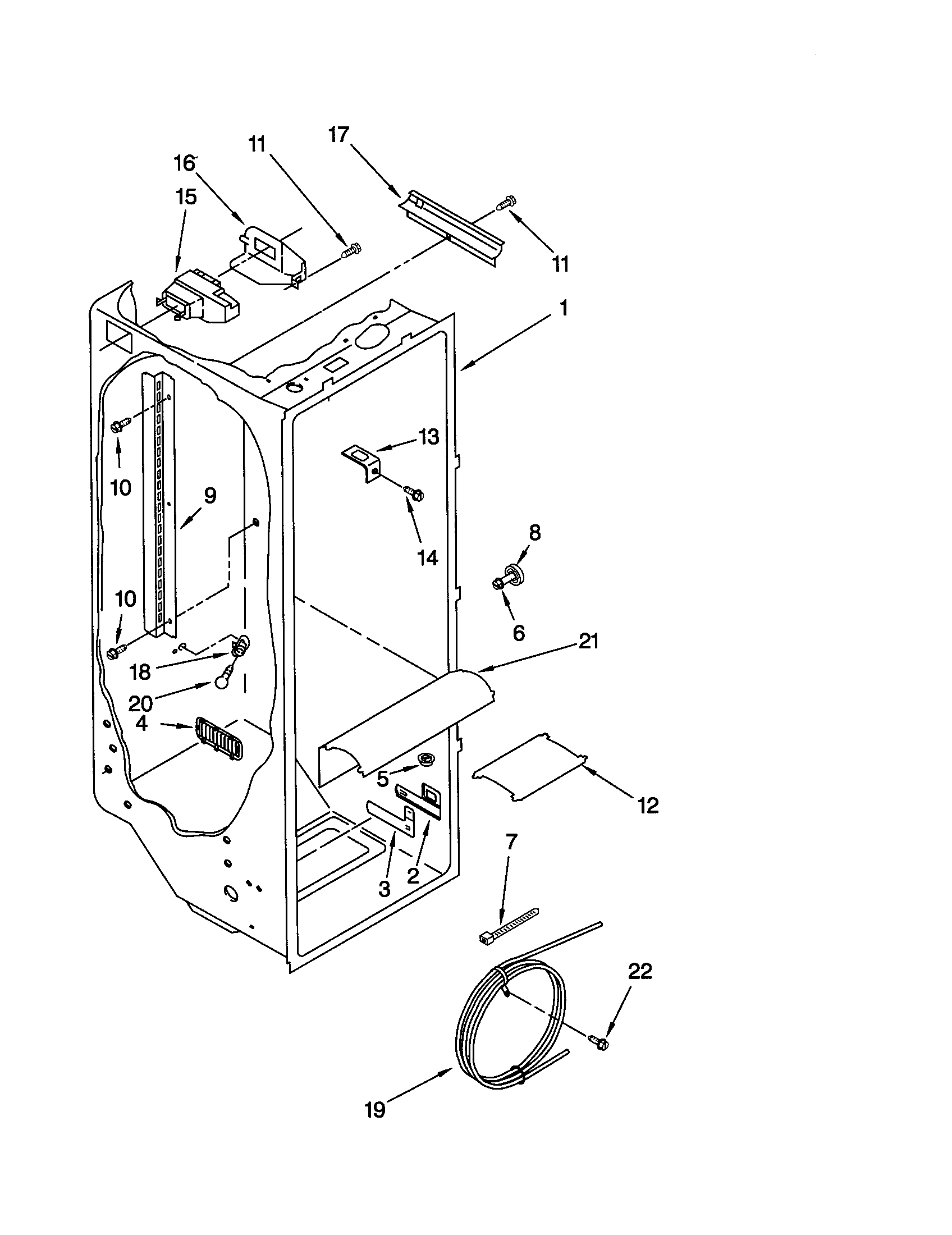 Kenmore 10659292994 refrigerator liner diagram
