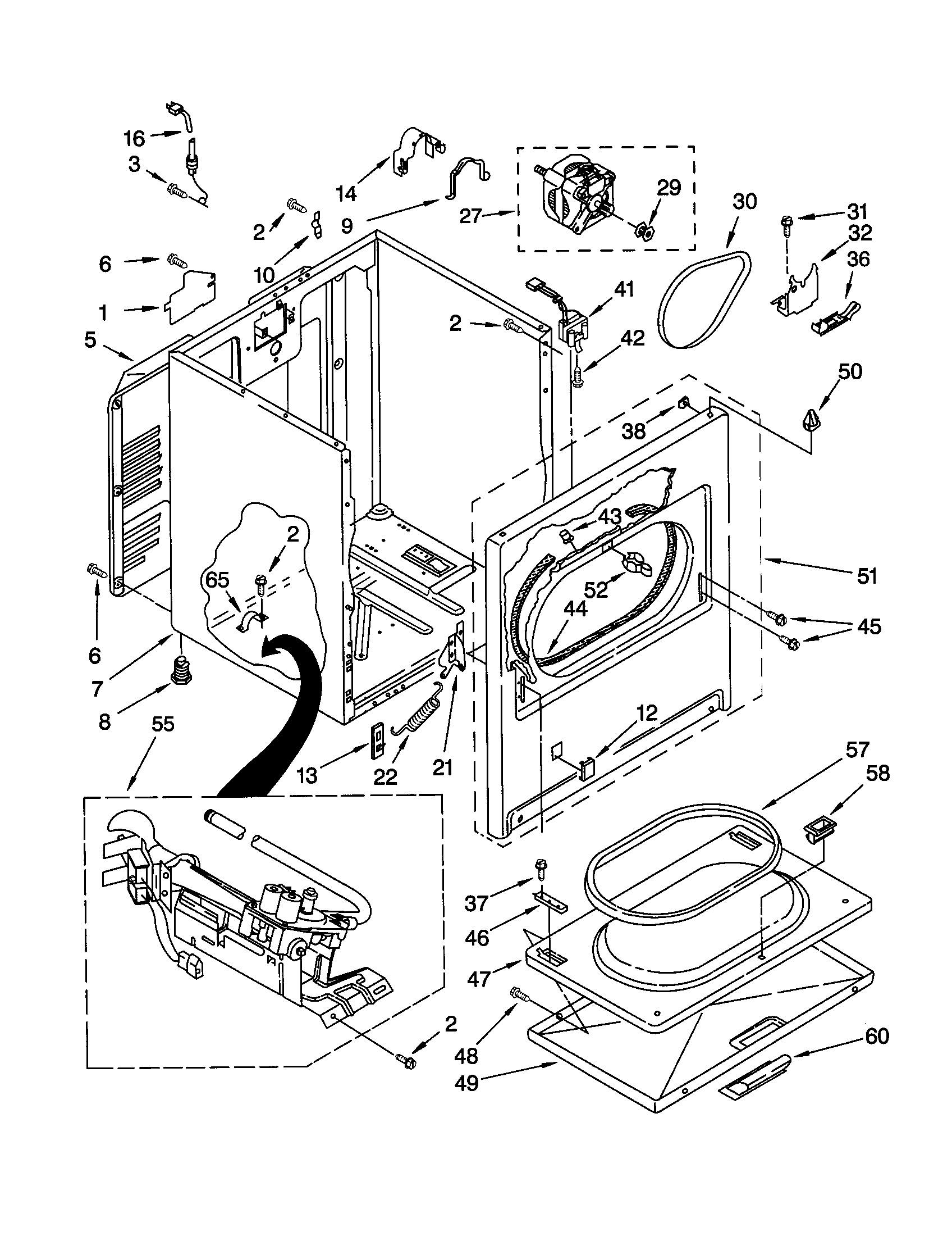 Kenmore 11070802991 cabinet diagram