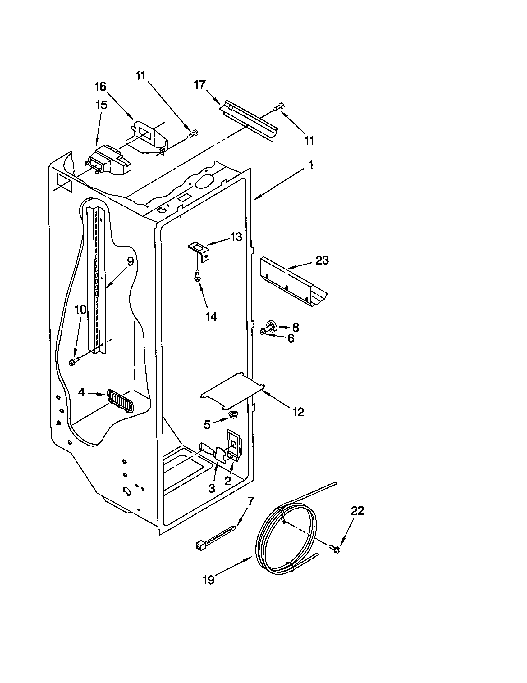 Kenmore 10659094994 refrigeartor liner diagram