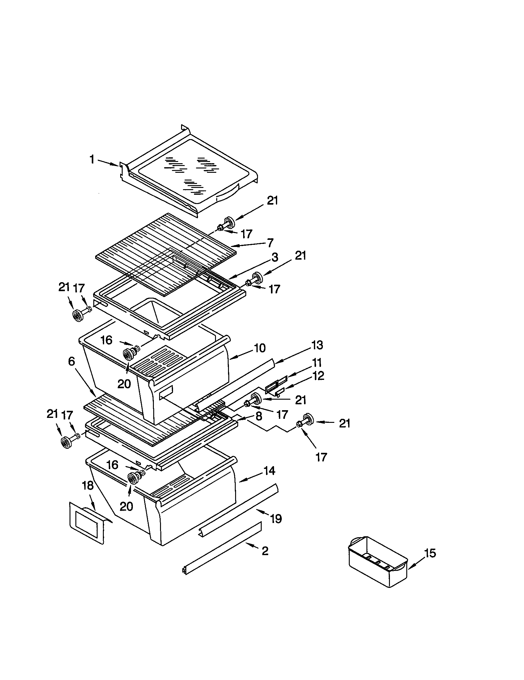 Kenmore 10659094994 refrigerator shelf diagram