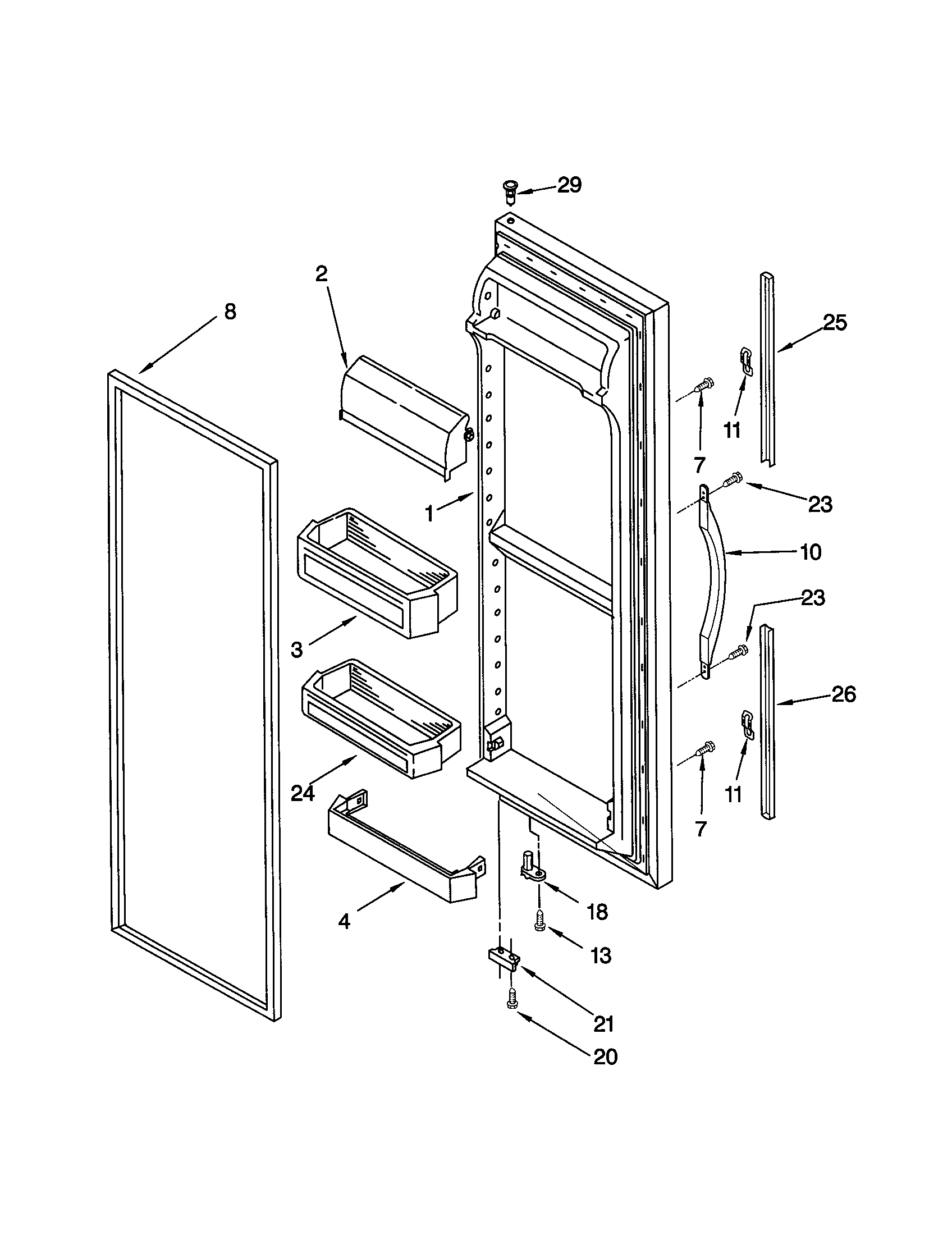 Kenmore 10659094994 refrigerator door diagram