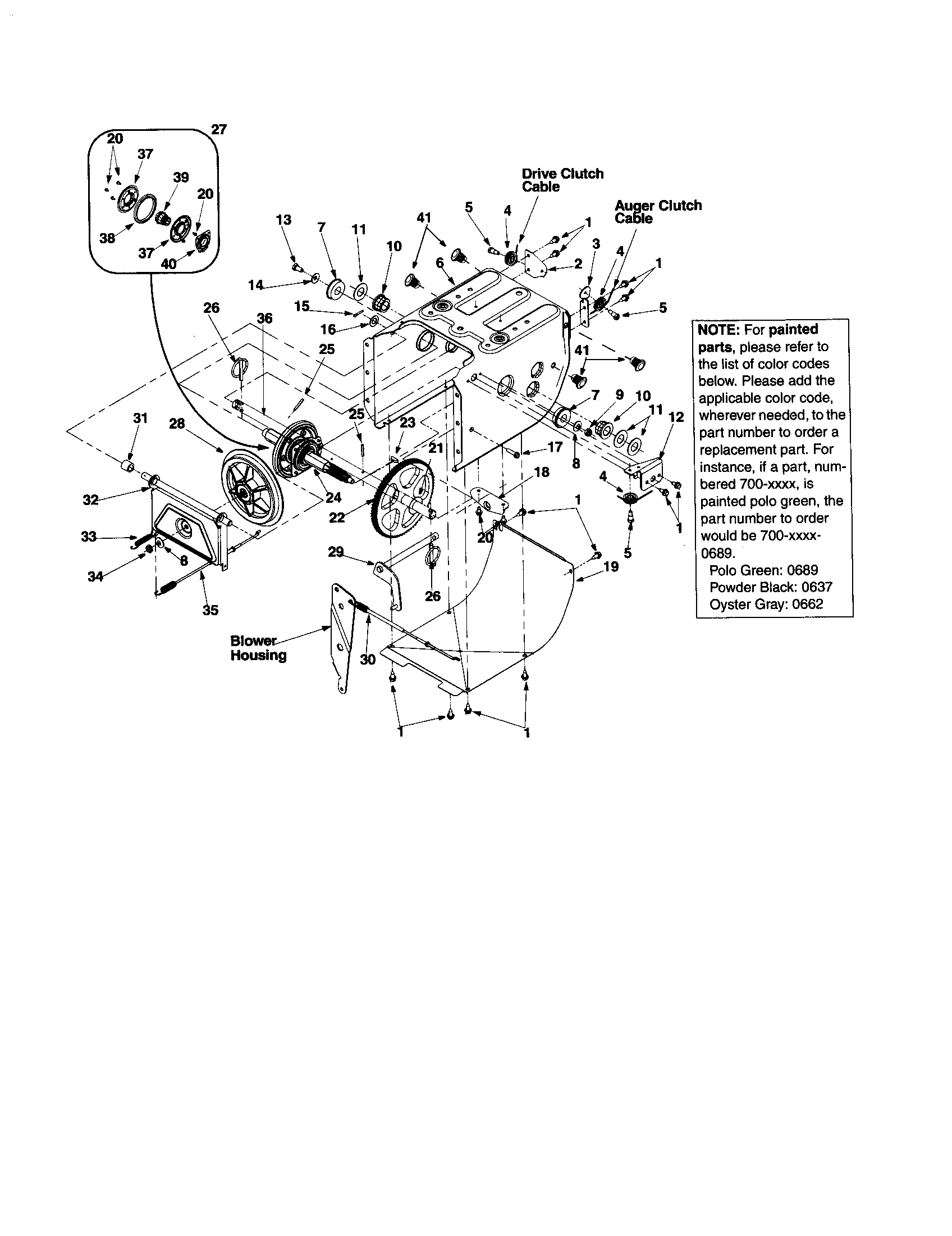 MTD 31AS615E099 frame cover diagram