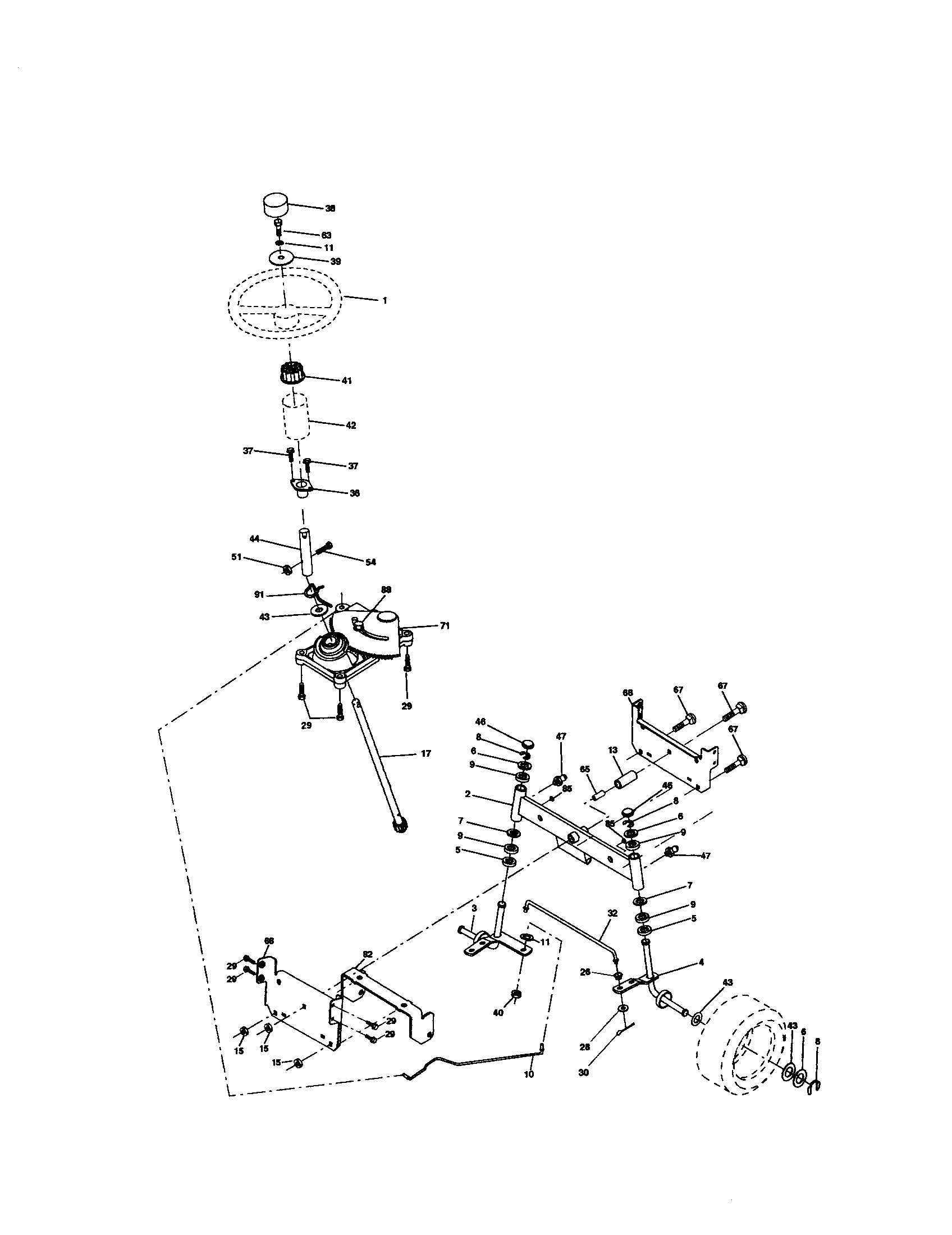 Craftsman 917272081 steering assembly diagram