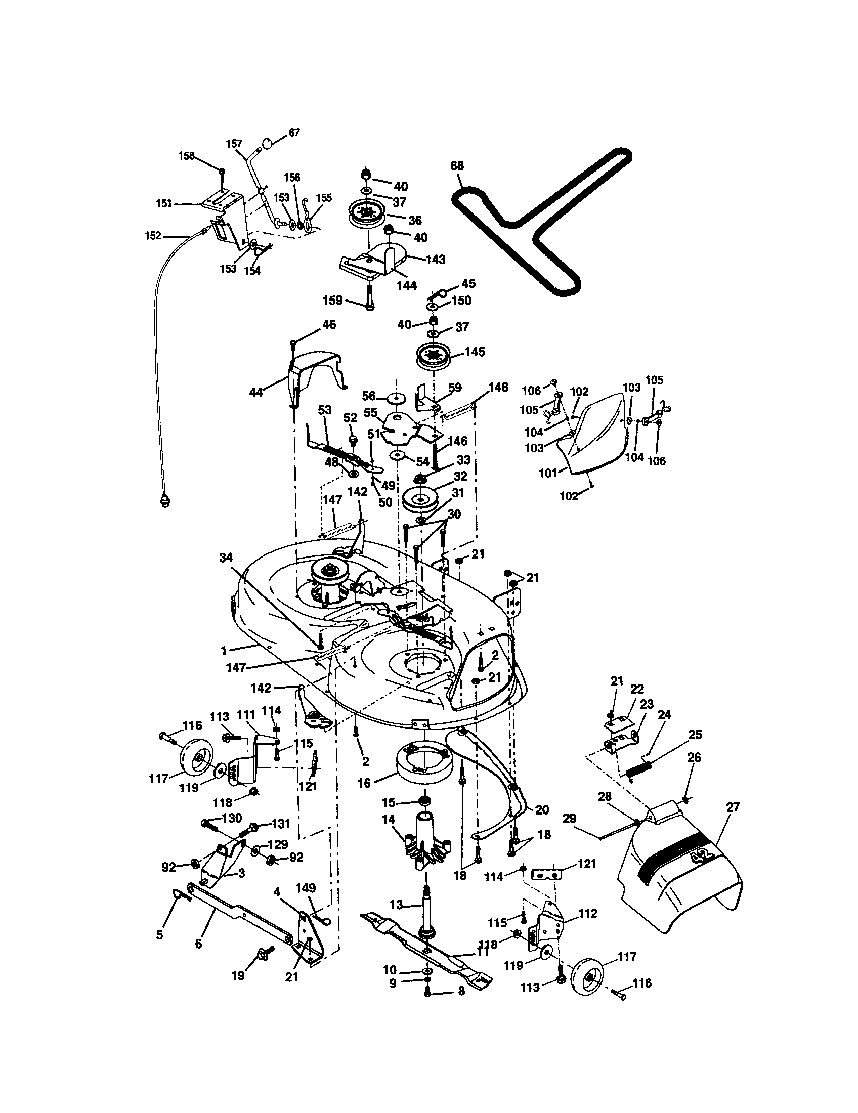 Craftsman 917272081 mower deck diagram