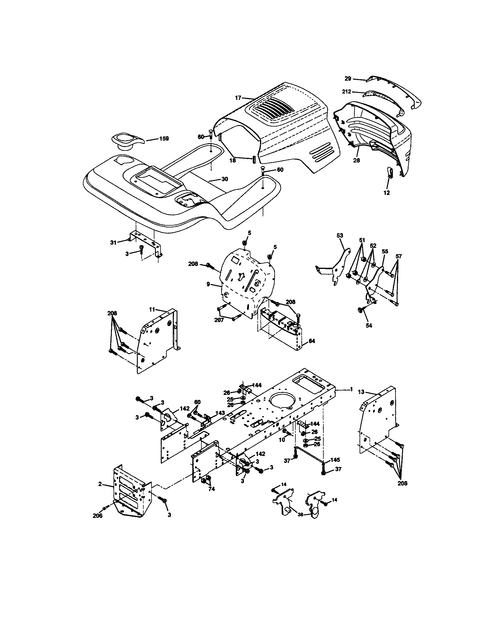 Craftsman 917272061 chassis and enclosures diagram