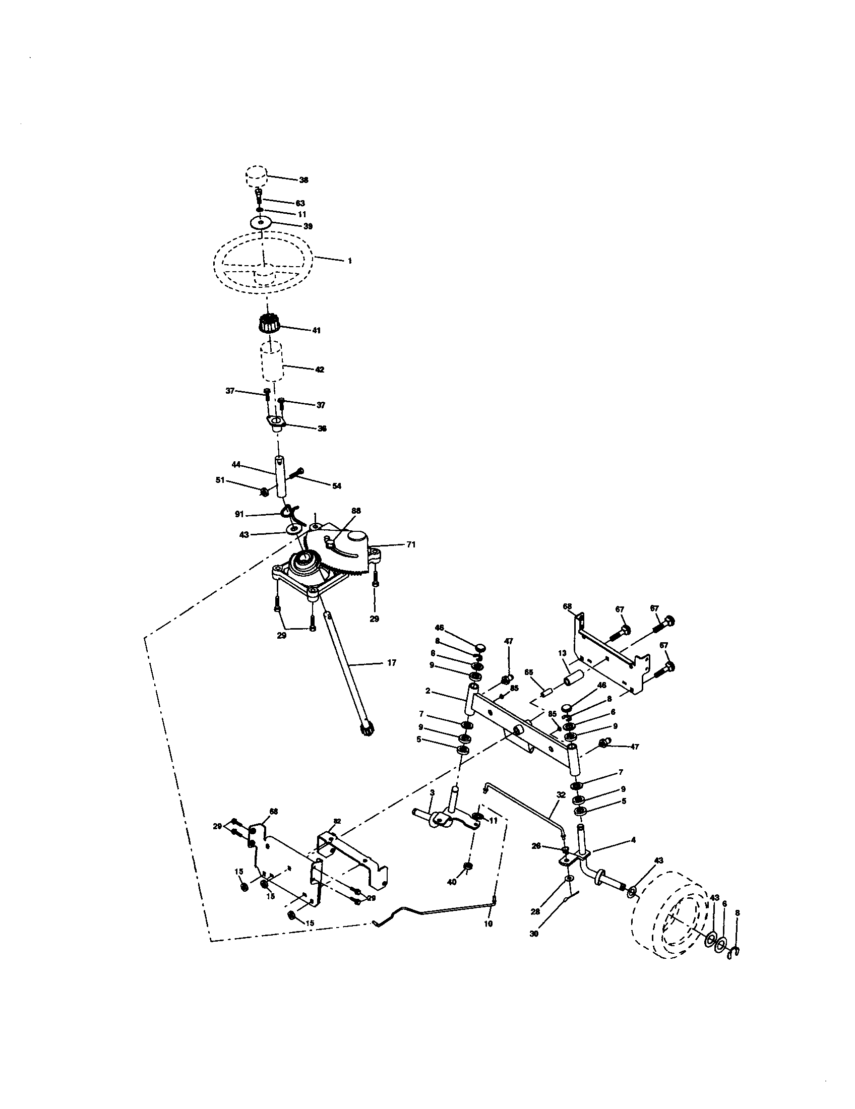 Craftsman 917272061 steering assembly diagram