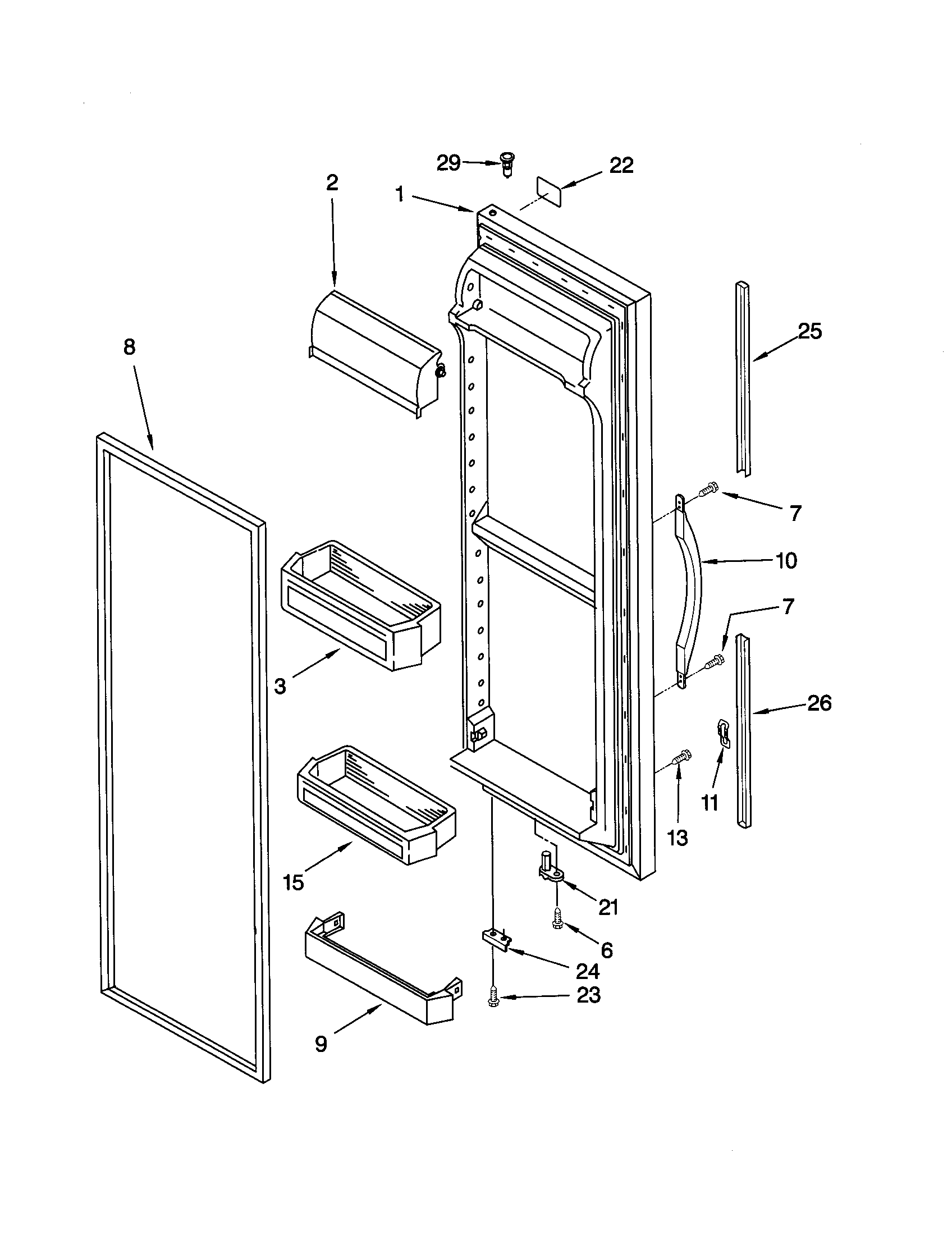 Kenmore 10648064895 refrigerator door diagram