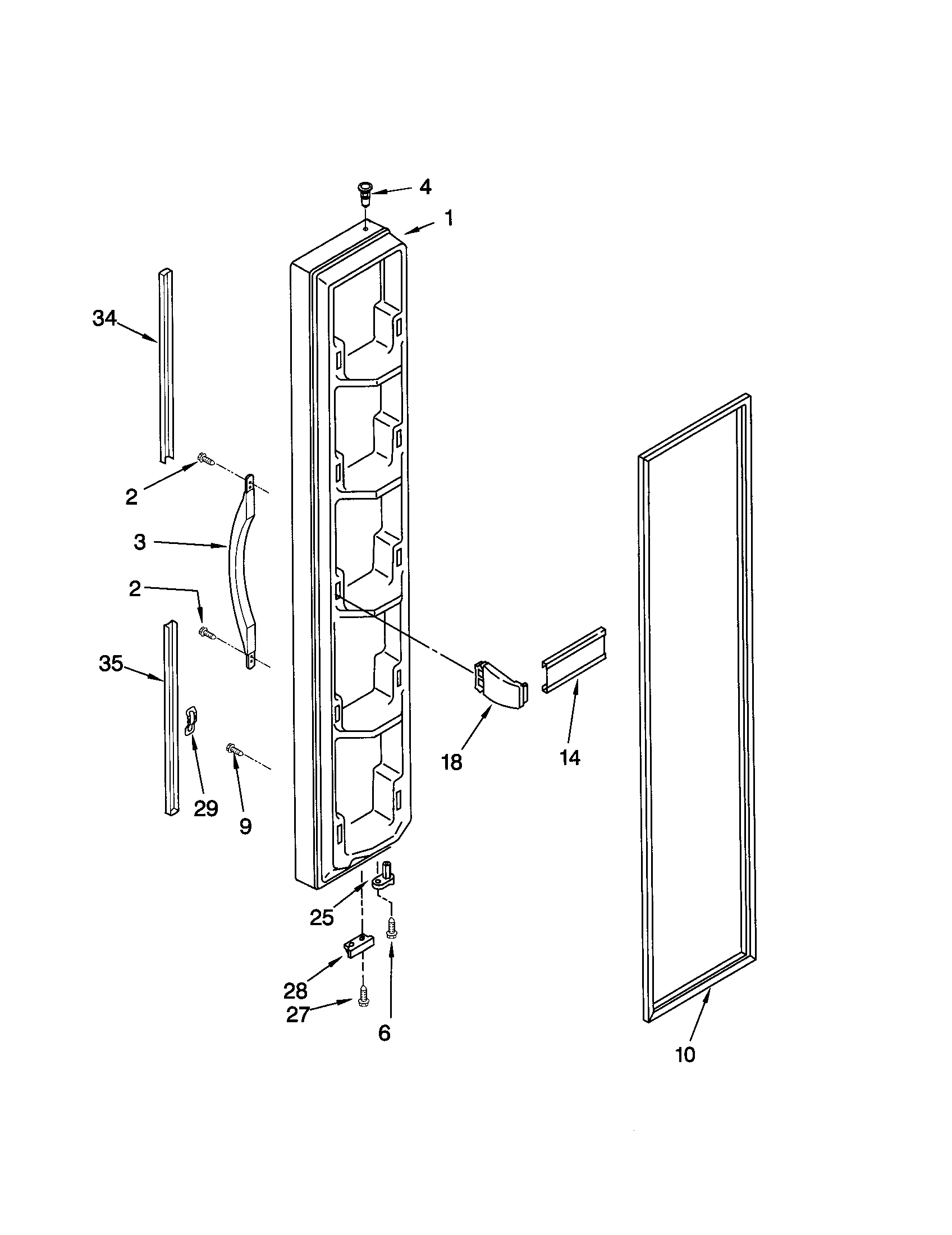 Kenmore 10648064895 freezer door diagram