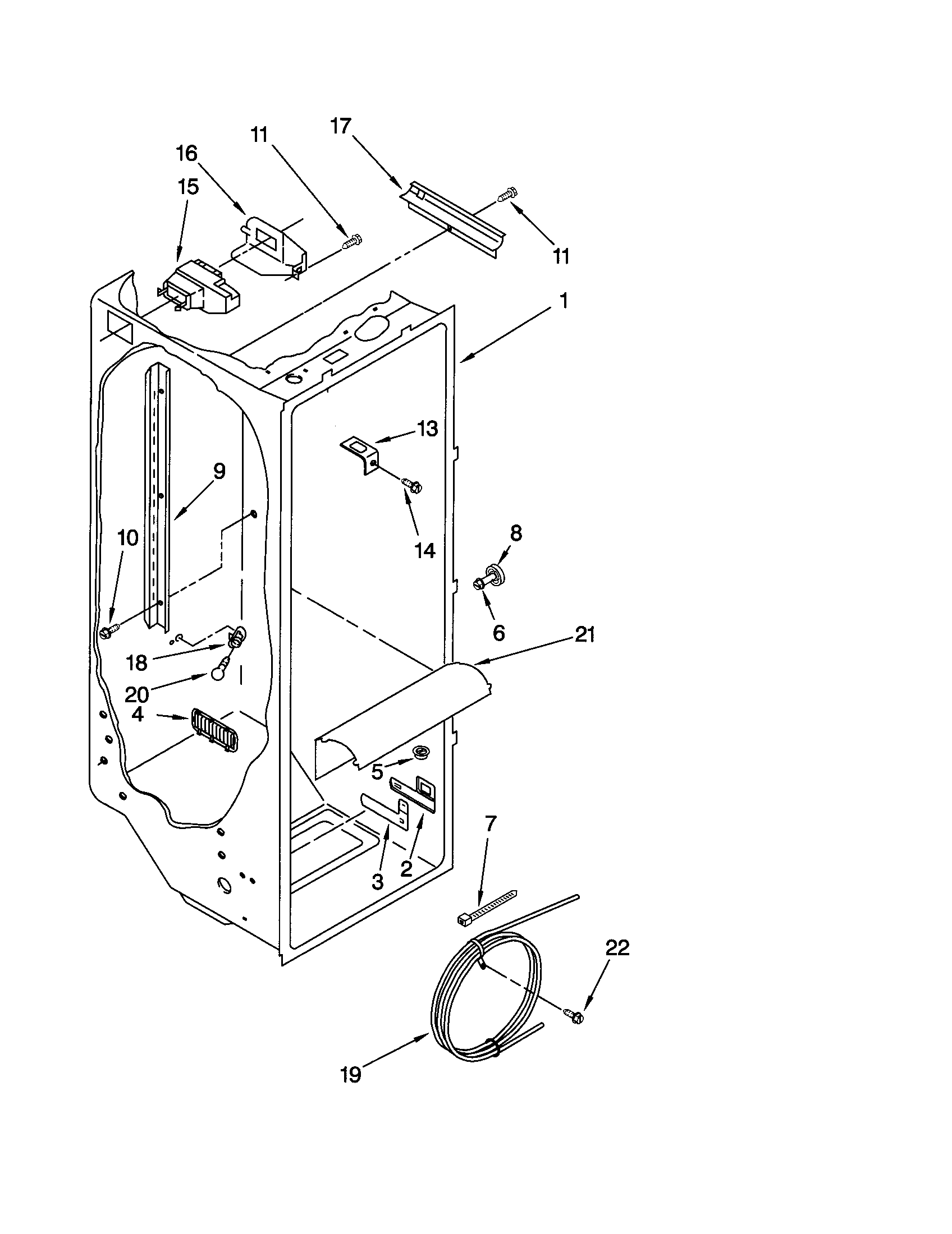 Kenmore 10651544100 refrigerator liner diagram