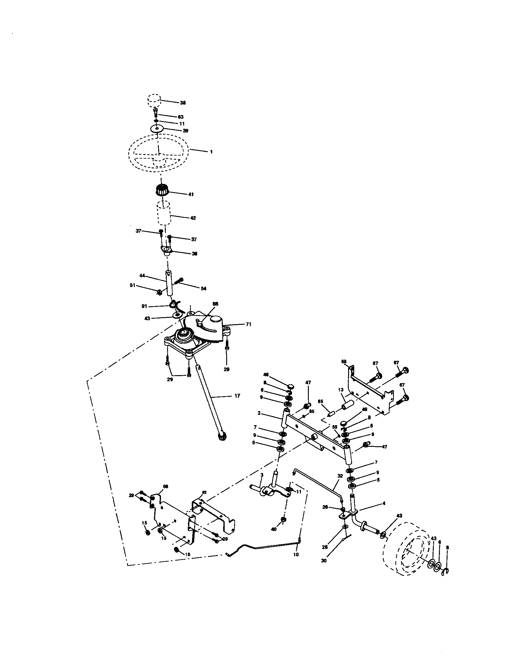 Craftsman 917271731 steering assembly diagram