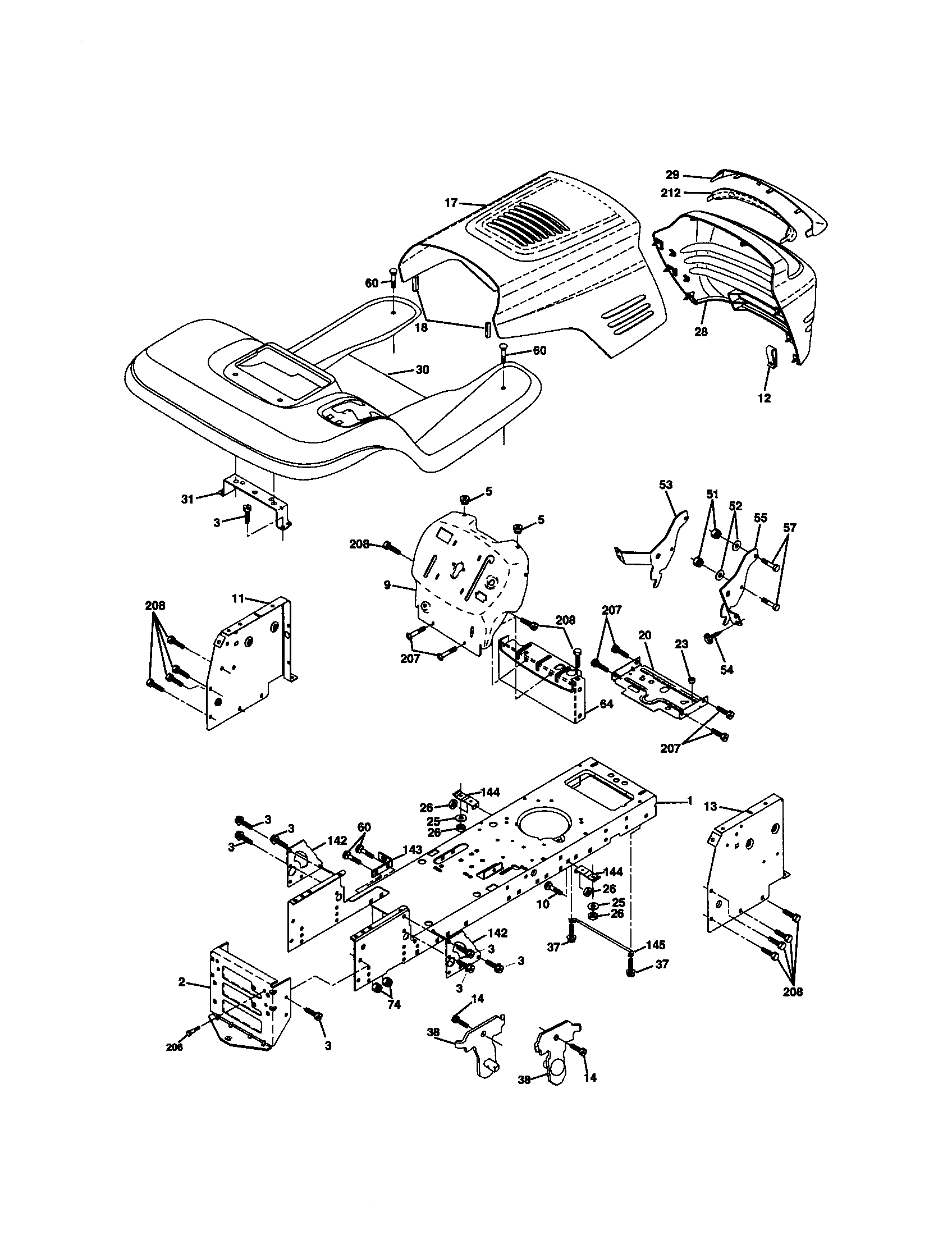 Craftsman 917271631 chassis and enclosures diagram
