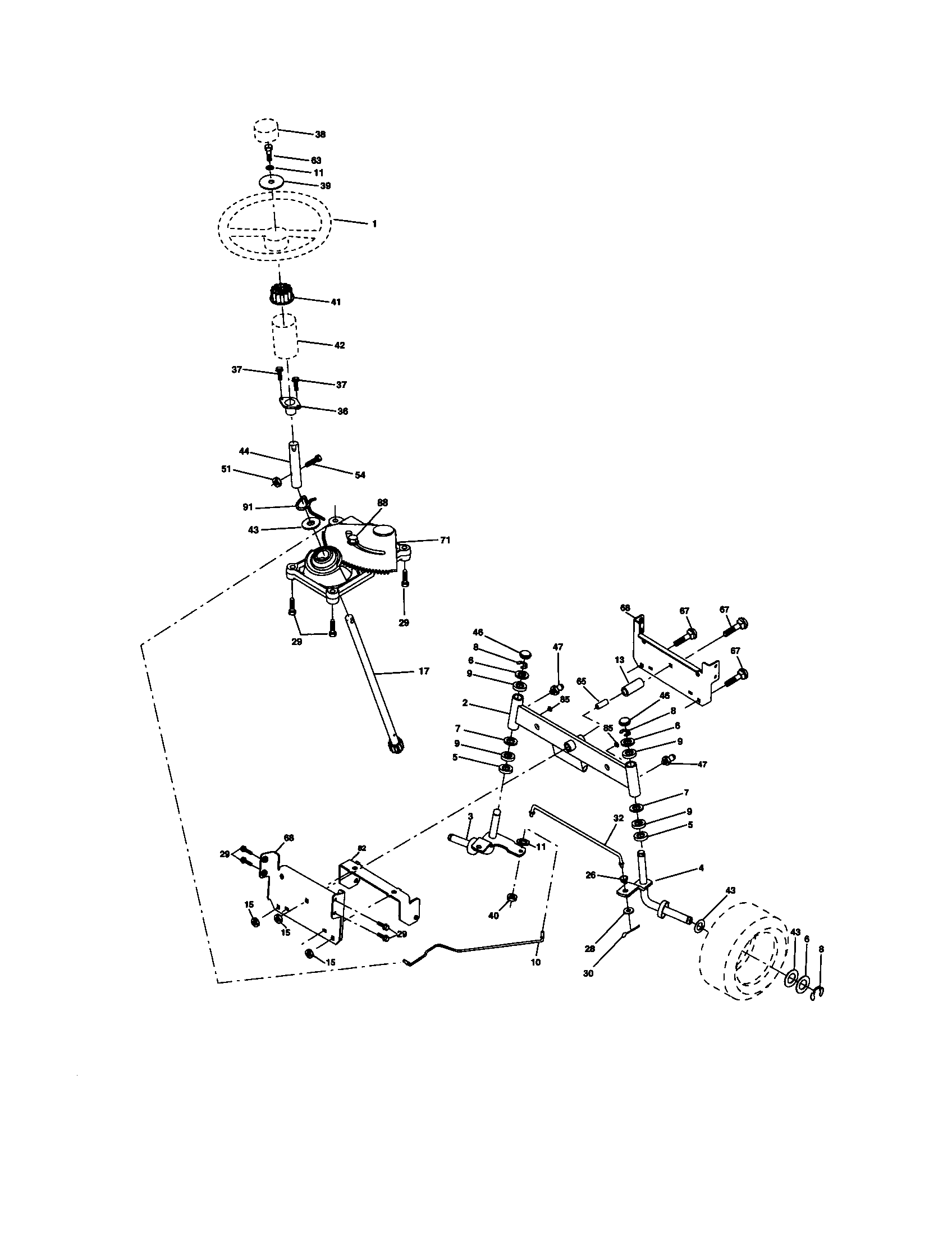 Craftsman 917271631 steering assembly diagram