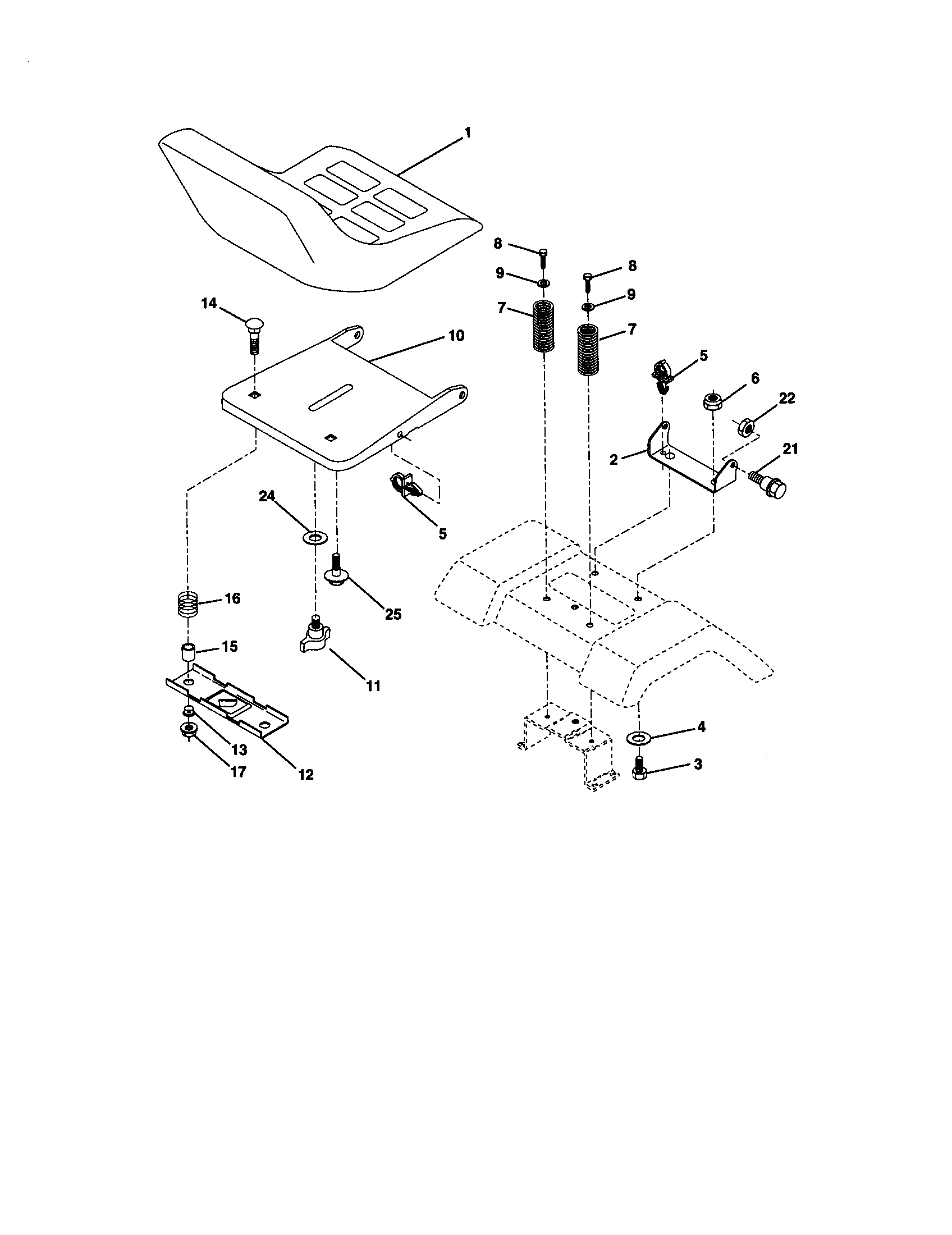Craftsman 917271631 seat assembly diagram