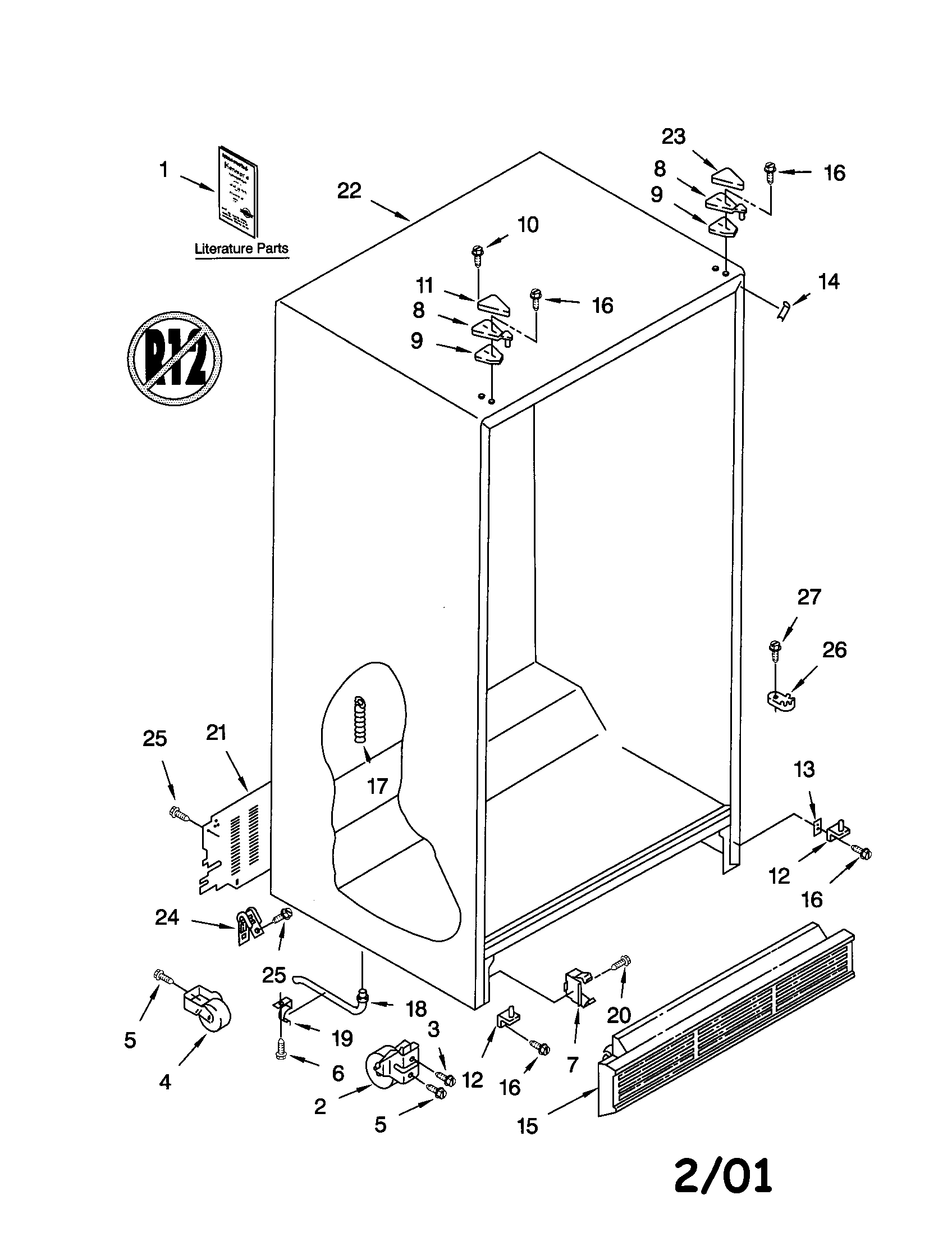 Kenmore 10650027004 cabinet diagram
