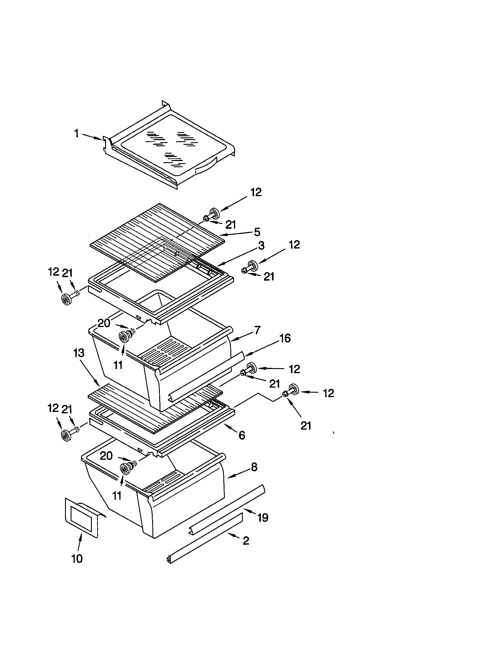 Kenmore 10650027004 refrigerator shelf diagram