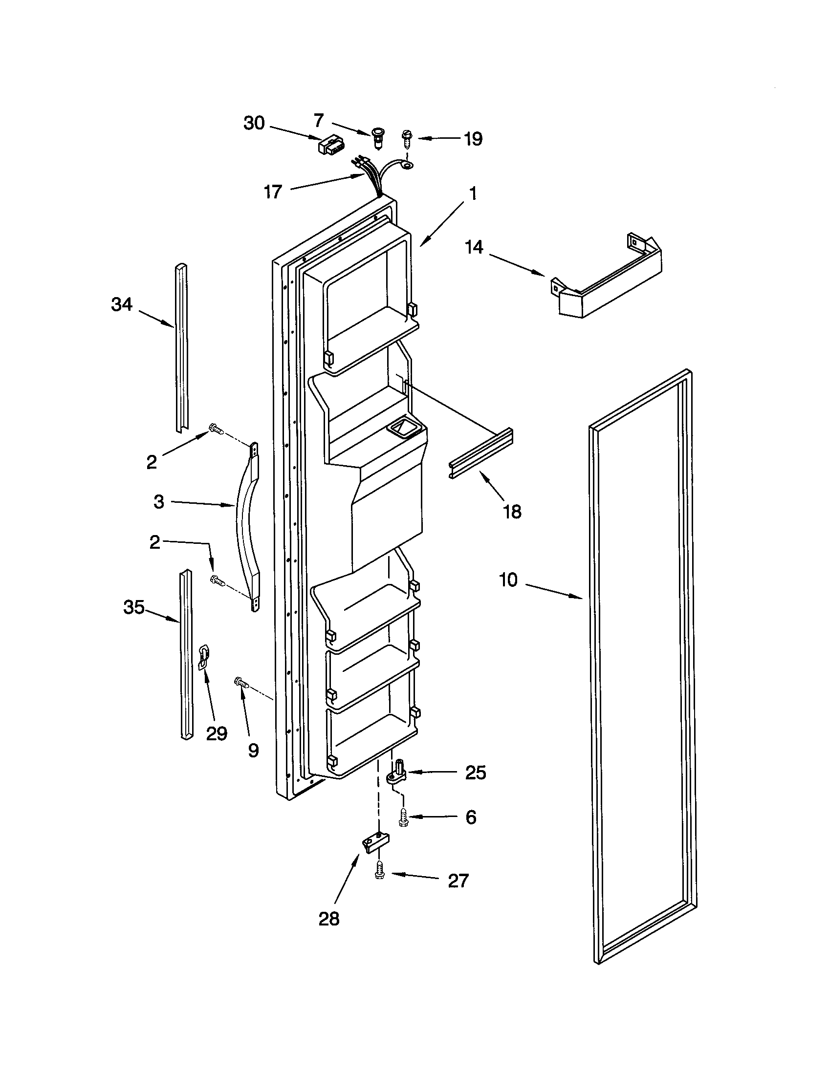 Kenmore 10650027004 freezer door diagram