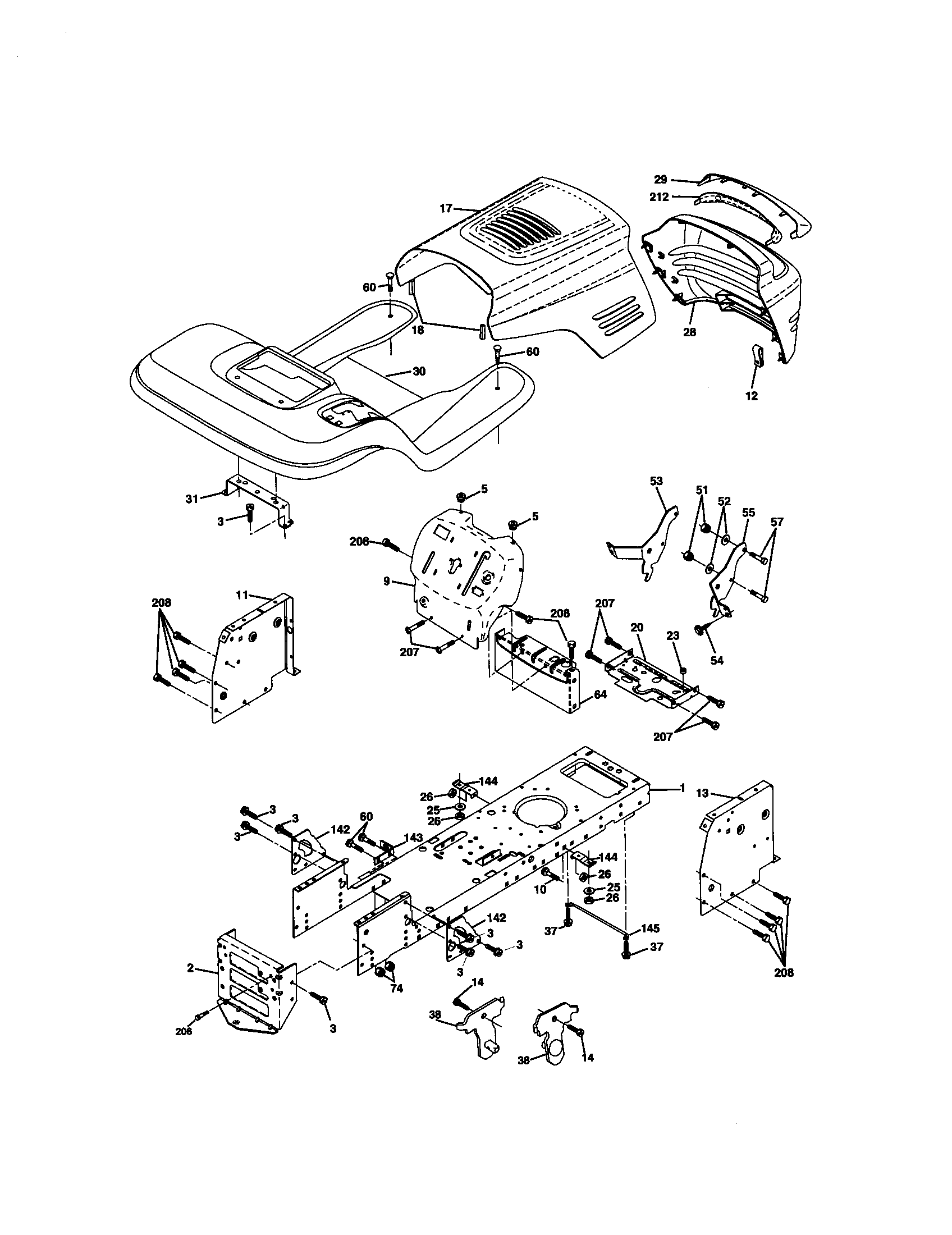 Craftsman 917271821 chassis and enclosures diagram